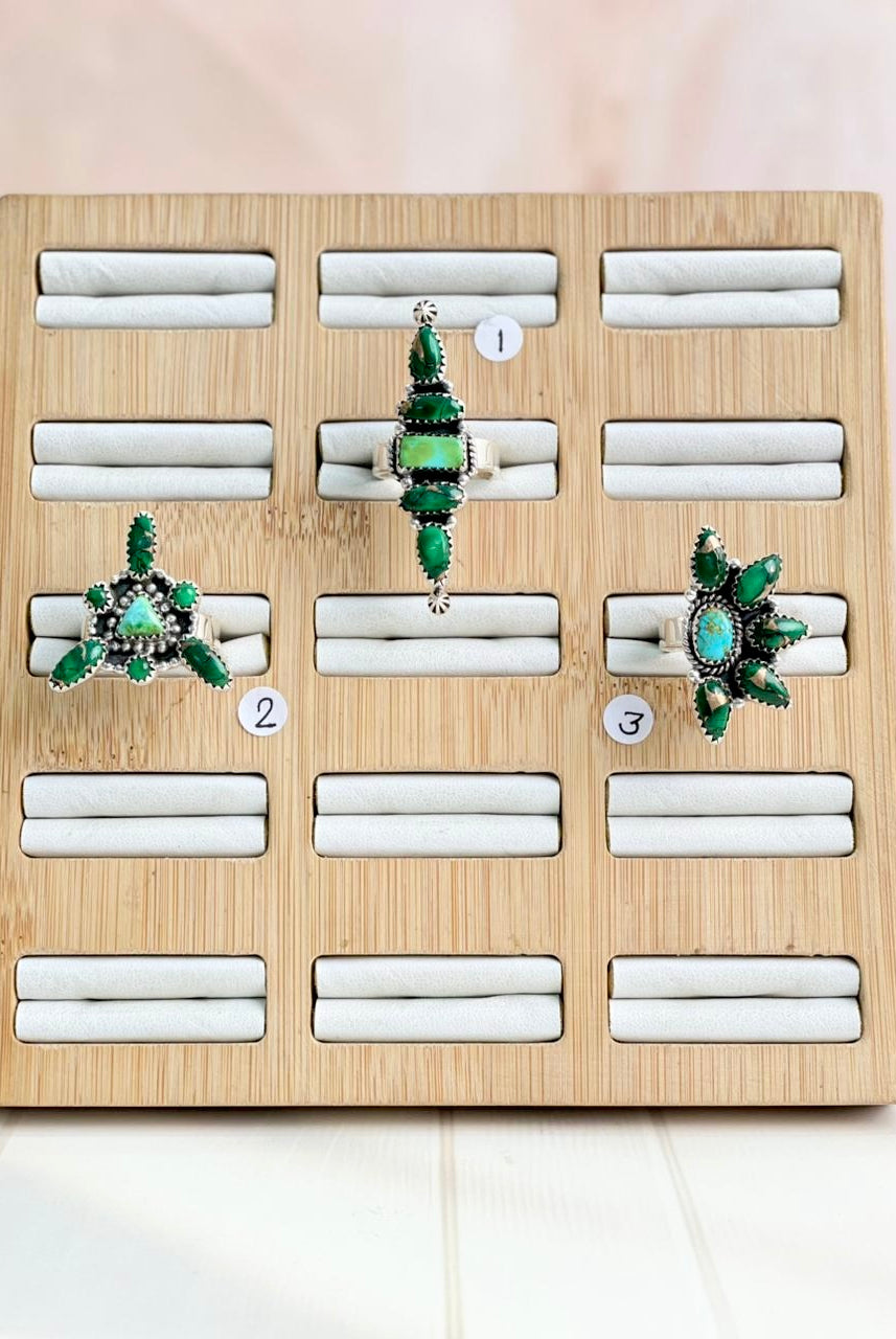 Irish Green Dahlia & Sonoran One of a Kind Boho Rings-Rings-Krush Kandy, Women's Online Fashion Boutique Located in Phoenix, Arizona (Scottsdale Area)