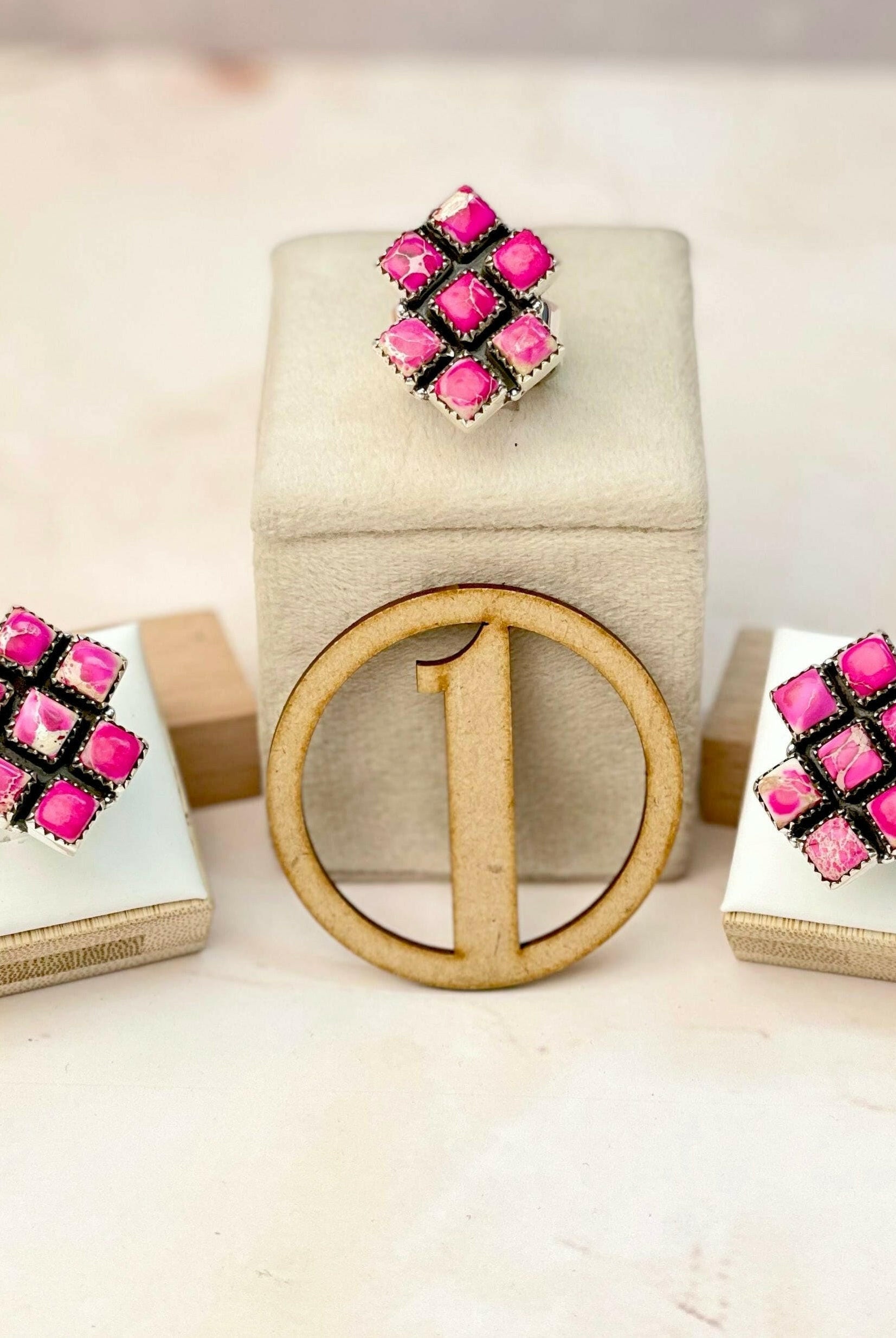 Desert Jasper Square Cut Rings-Rings-Krush Kandy, Women's Online Fashion Boutique Located in Phoenix, Arizona (Scottsdale Area)