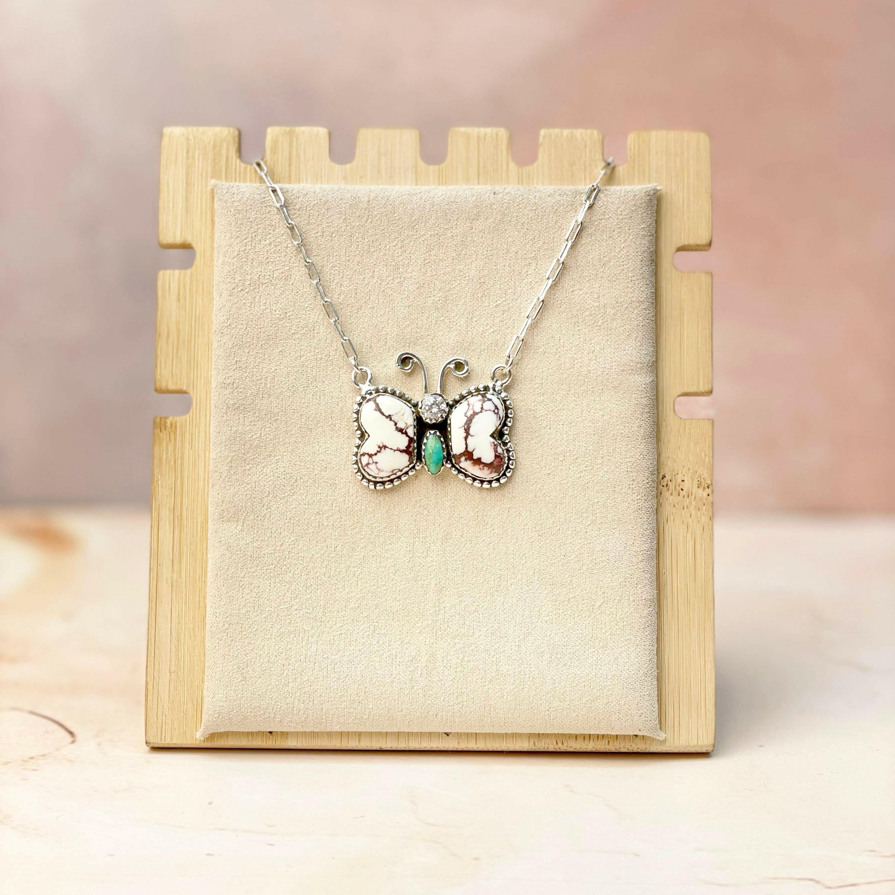 Wild Butterfly in Desert Chain Pendants-Necklaces-Krush Kandy, Women's Online Fashion Boutique Located in Phoenix, Arizona (Scottsdale Area)