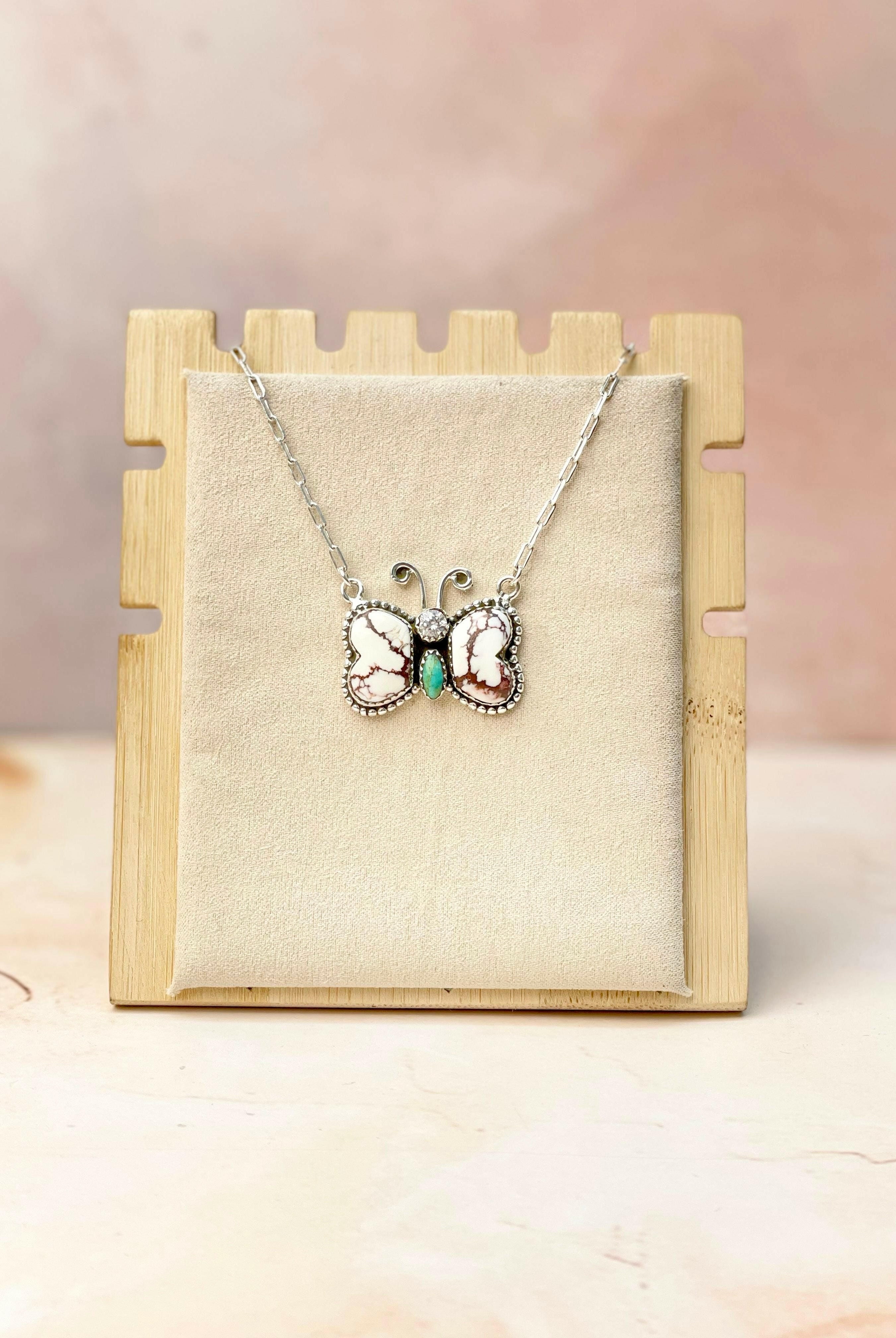 Wild Butterfly in Desert Chain Pendants-Necklaces-Krush Kandy, Women's Online Fashion Boutique Located in Phoenix, Arizona (Scottsdale Area)