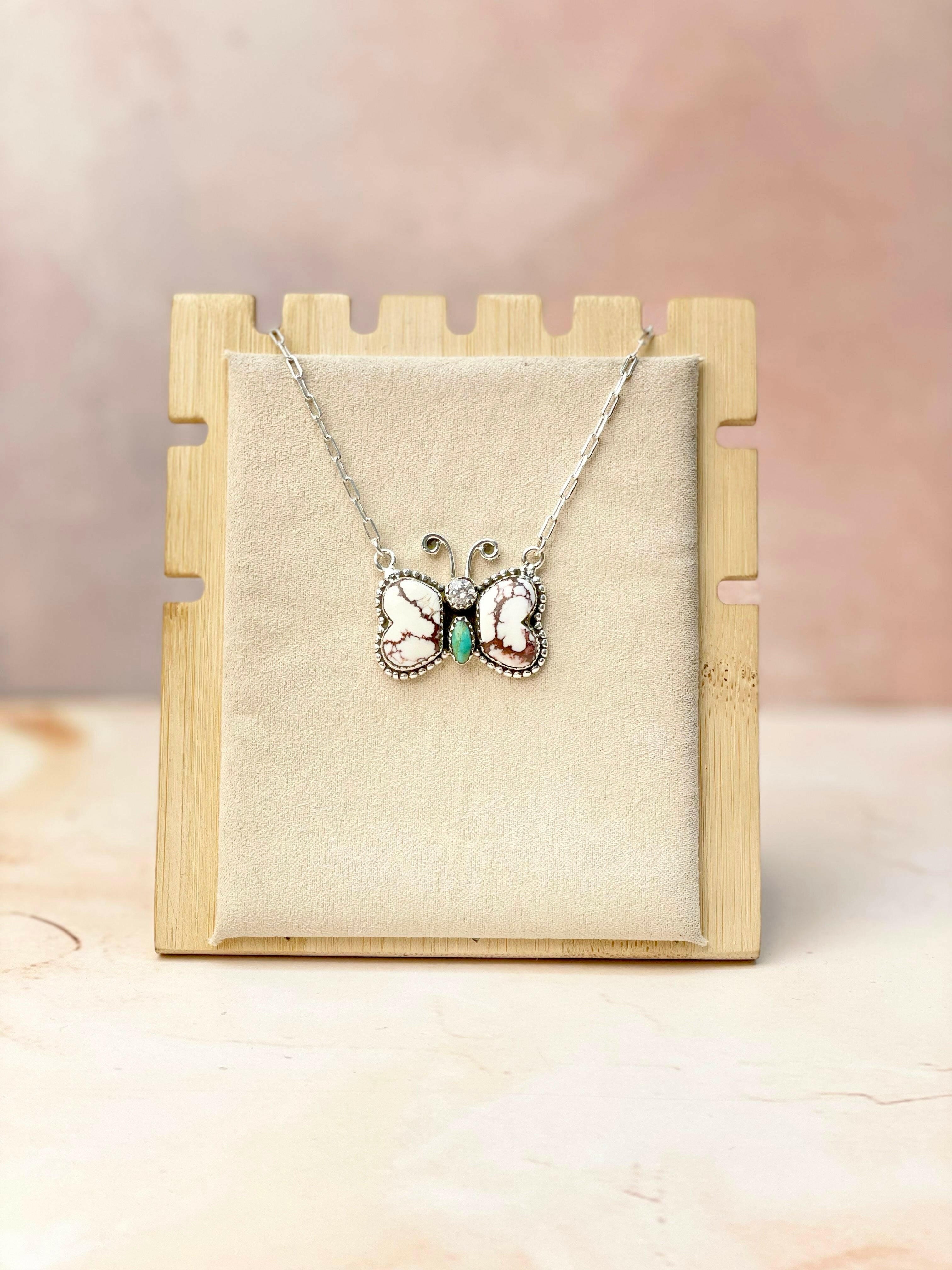 Wild Butterfly in Desert Chain Pendants-Necklaces-Krush Kandy, Women's Online Fashion Boutique Located in Phoenix, Arizona (Scottsdale Area)