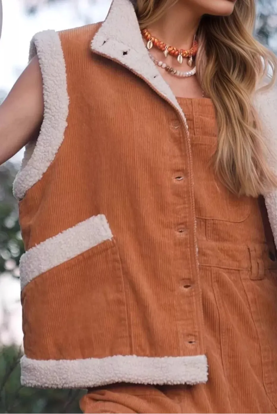 Button Up Sherpa Vest Coat-Vests-Krush Kandy, Women's Online Fashion Boutique Located in Phoenix, Arizona (Scottsdale Area)