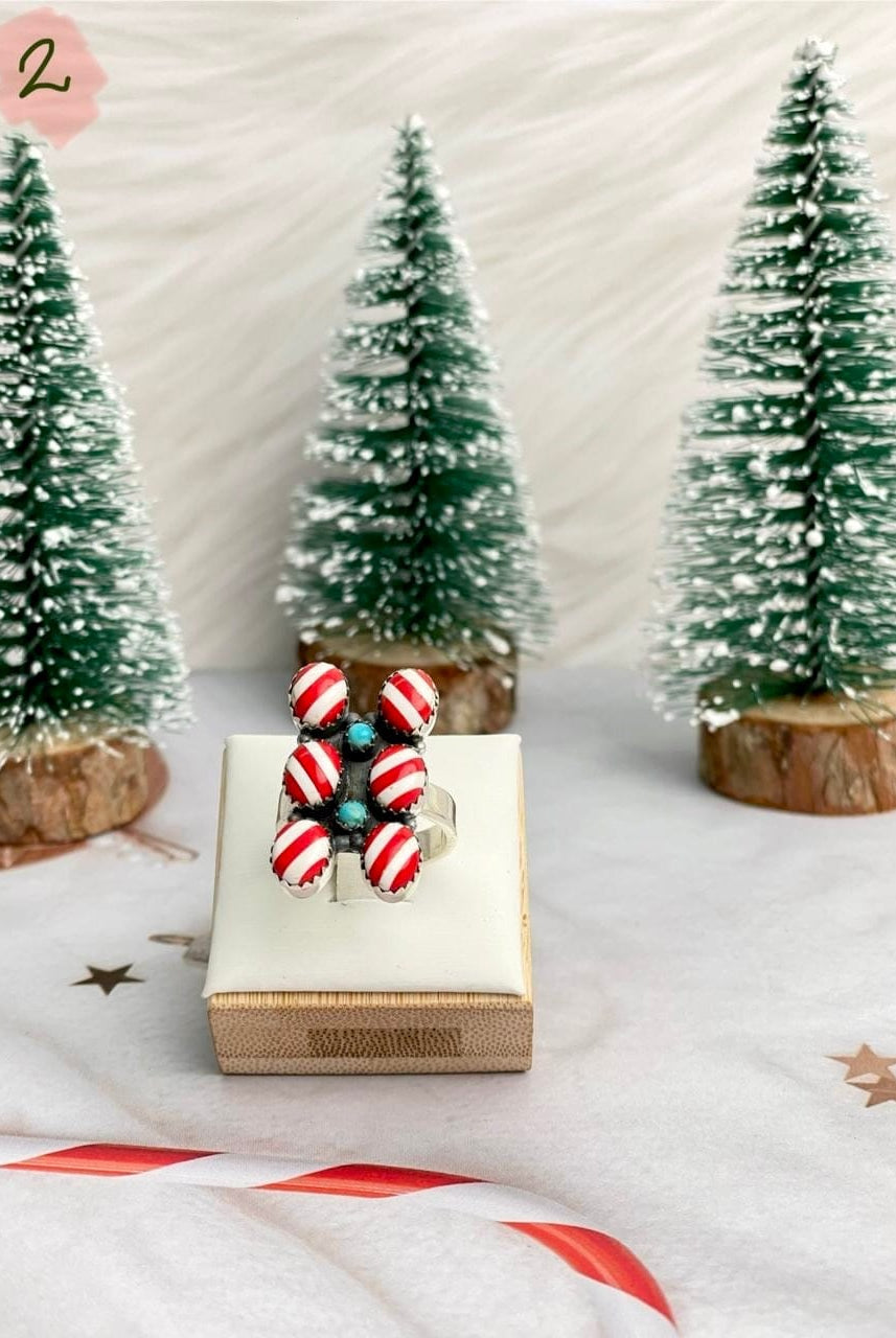 Holly Jolly Red & White Christmas Rings-Rings-Krush Kandy, Women's Online Fashion Boutique Located in Phoenix, Arizona (Scottsdale Area)