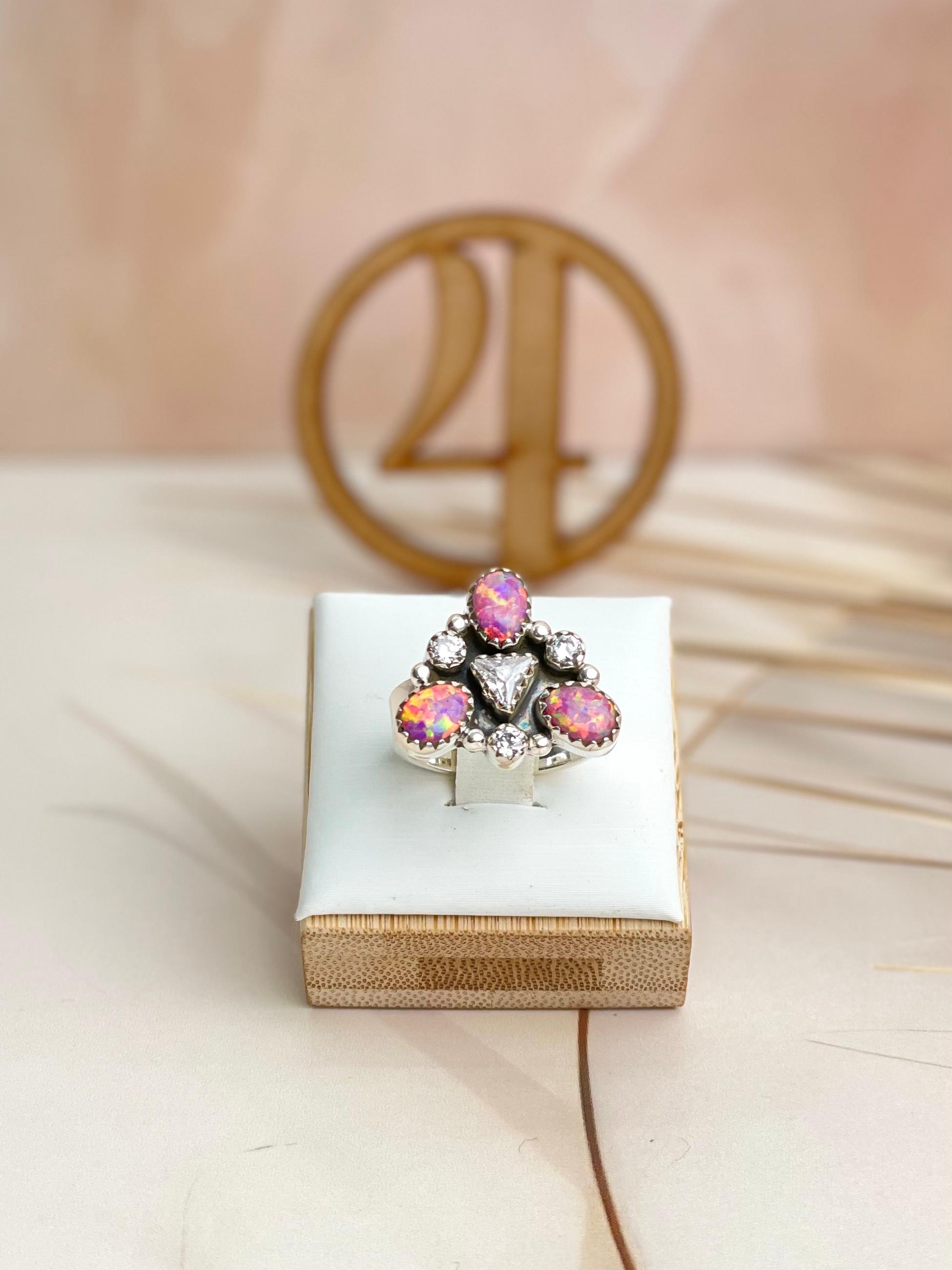 Opal Triad Cluster Rings-Rings-Krush Kandy, Women's Online Fashion Boutique Located in Phoenix, Arizona (Scottsdale Area)