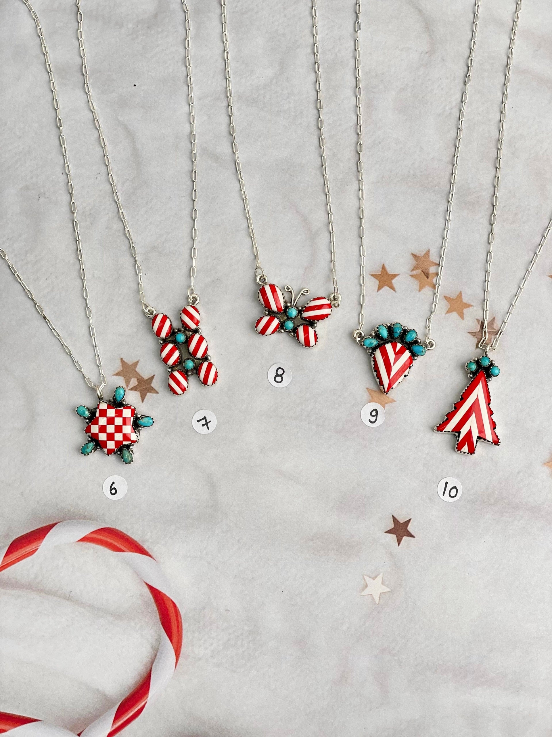 Holly Jolly Red & White Christmas Necklaces-Necklaces-Krush Kandy, Women's Online Fashion Boutique Located in Phoenix, Arizona (Scottsdale Area)