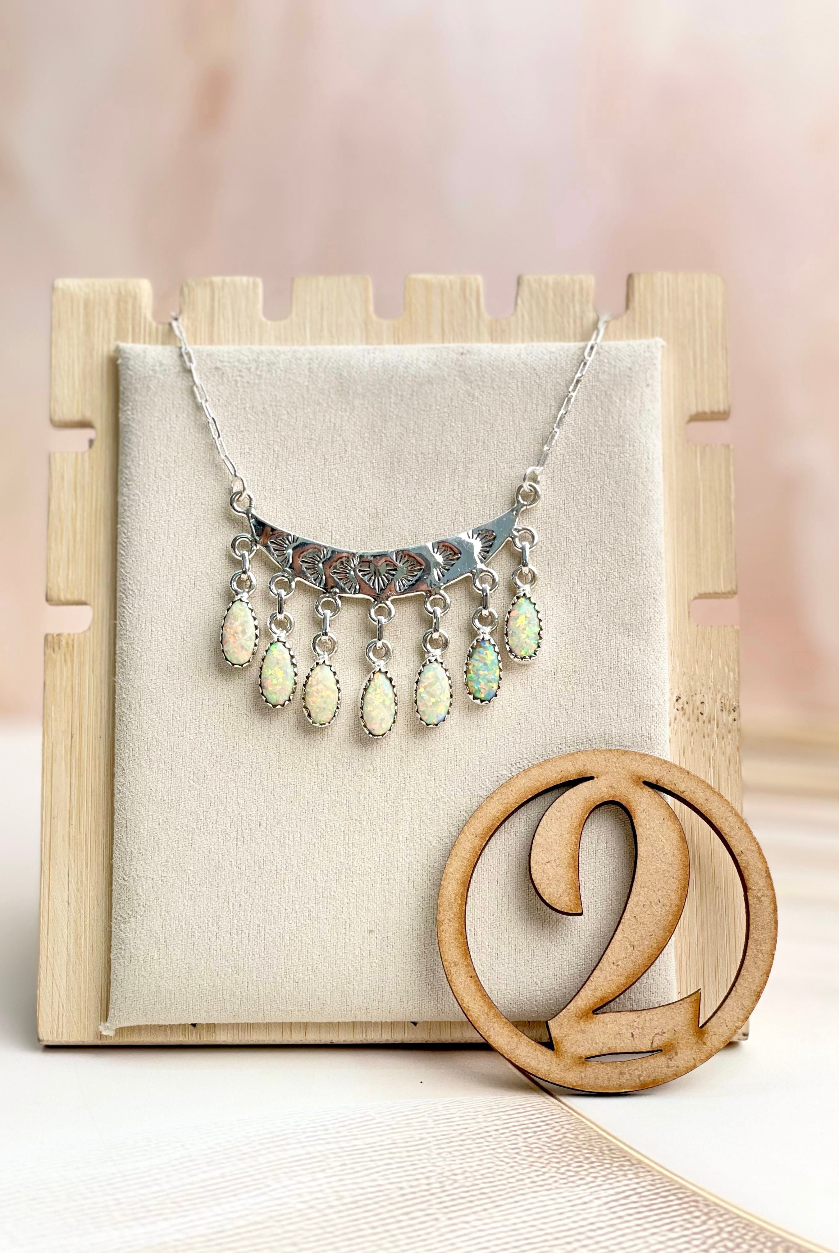 Boho Opal Tassels Necklace Sno 16-Necklaces-Krush Kandy, Women's Online Fashion Boutique Located in Phoenix, Arizona (Scottsdale Area)