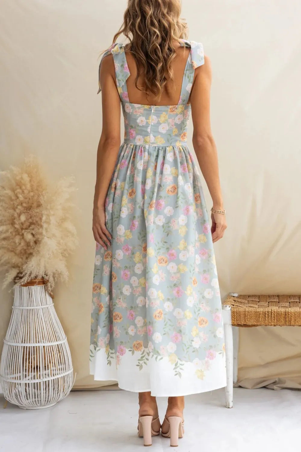 Printed Tie Shoulder Midi Cami Dress-Krush Kandy, Women's Online Fashion Boutique Located in Phoenix, Arizona (Scottsdale Area)