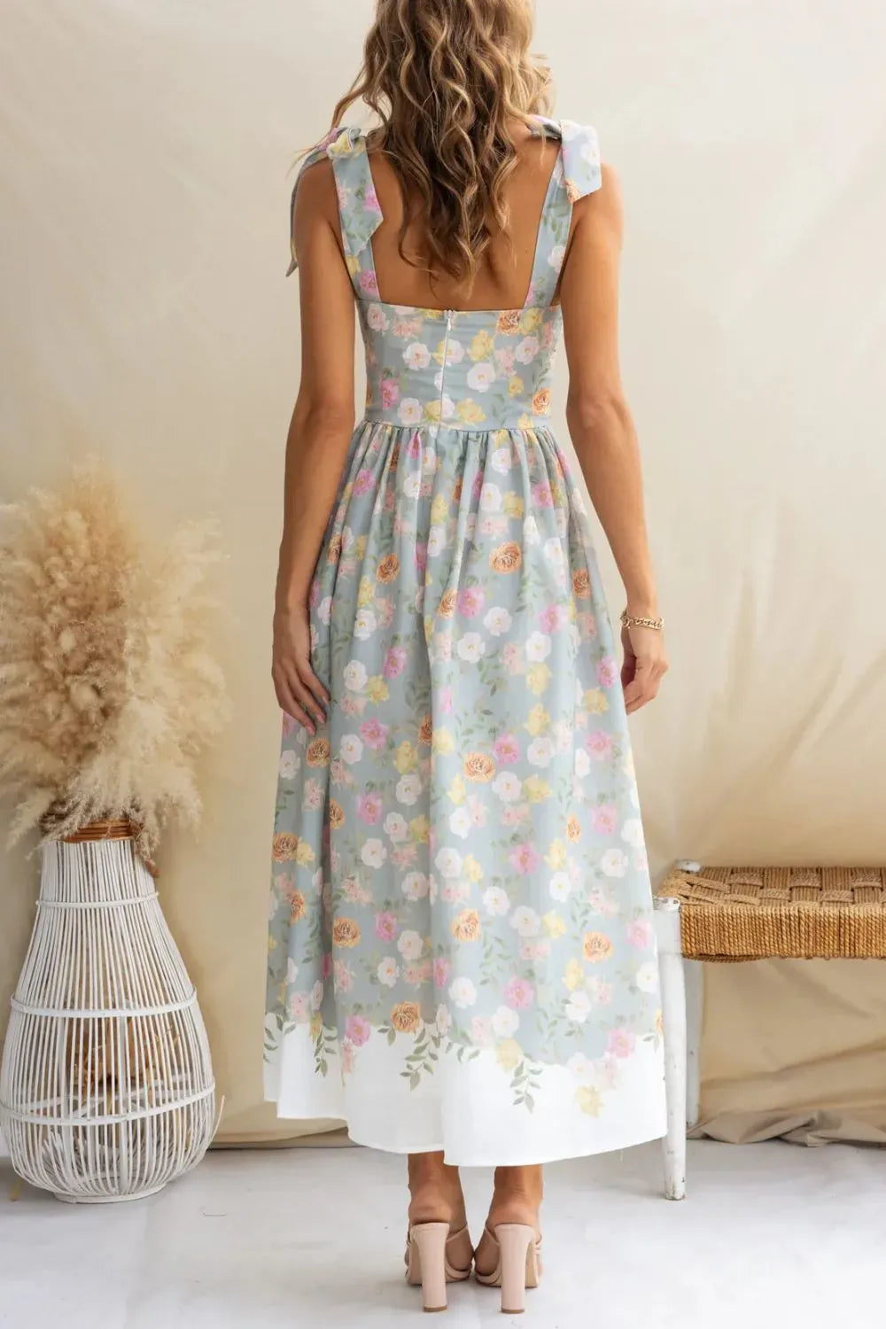 Printed Tie Shoulder Midi Cami Dress-Krush Kandy, Women's Online Fashion Boutique Located in Phoenix, Arizona (Scottsdale Area)