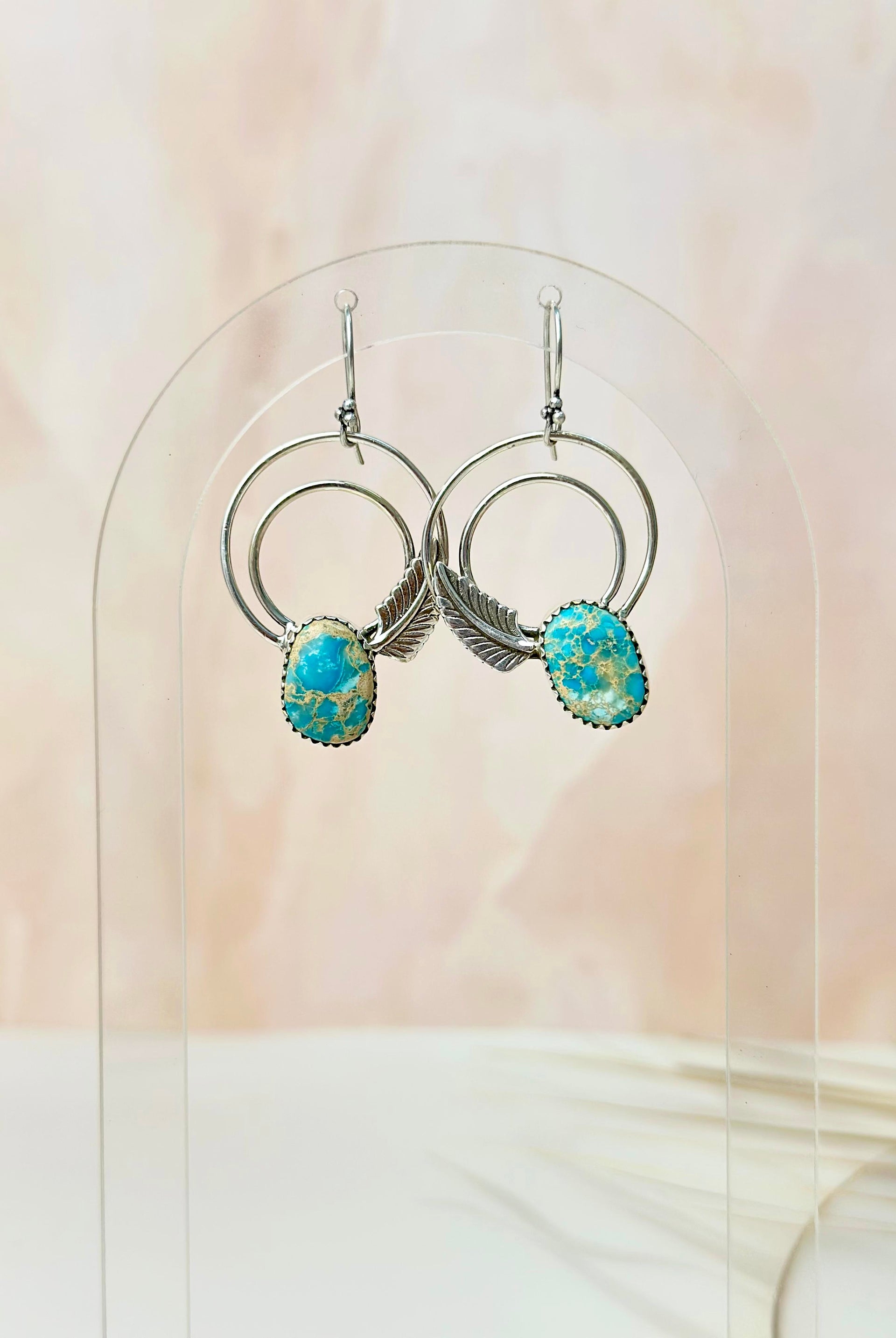 Light As A Feather Sterling Jasper Single Stone Hoops-Earrings-Krush Kandy, Women's Online Fashion Boutique Located in Phoenix, Arizona (Scottsdale Area)
