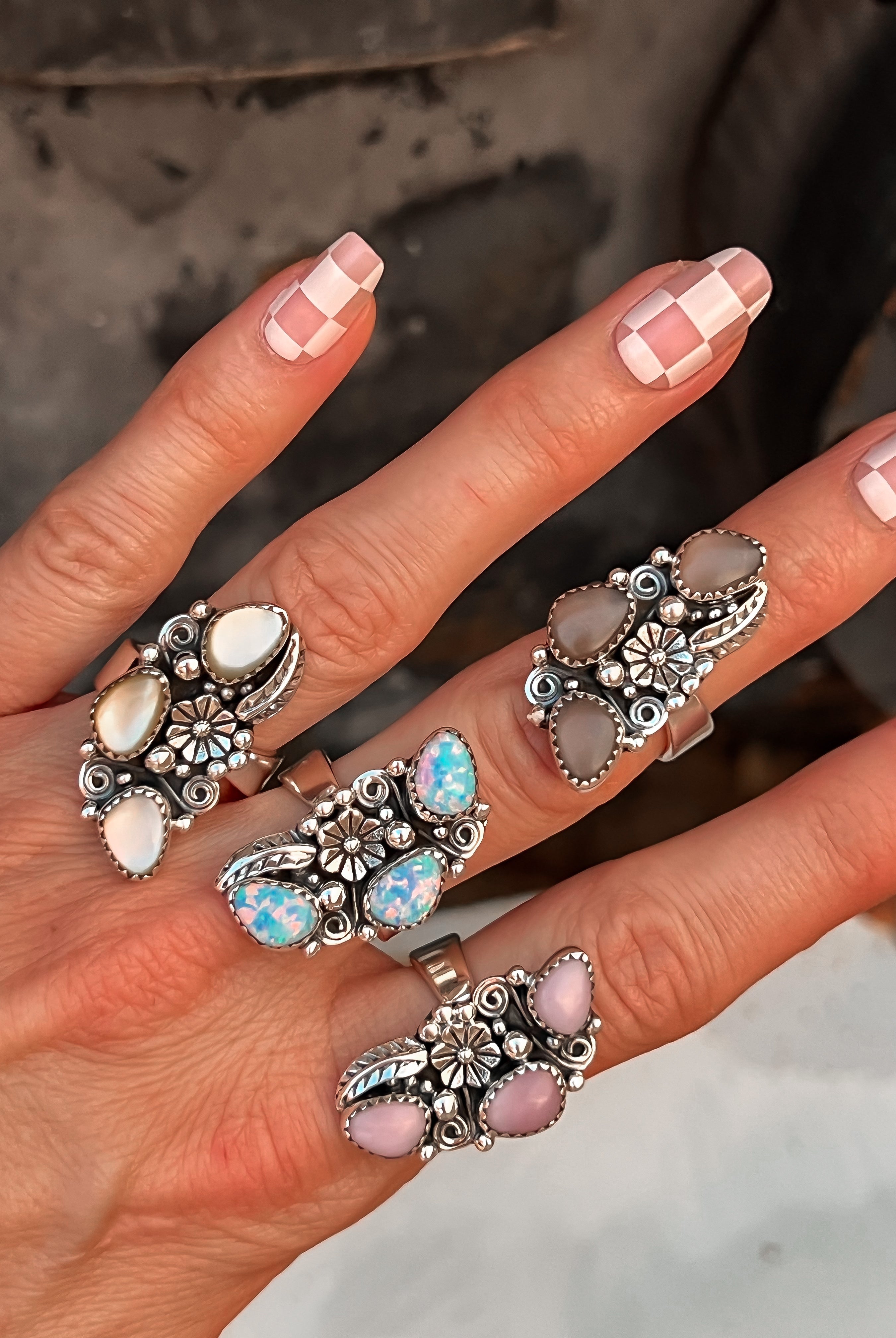 The Henley Triple Stone Flower Ring | Multiple Stone Options! PRE-ORDER-Rings-Krush Kandy, Women's Online Fashion Boutique Located in Phoenix, Arizona (Scottsdale Area)
