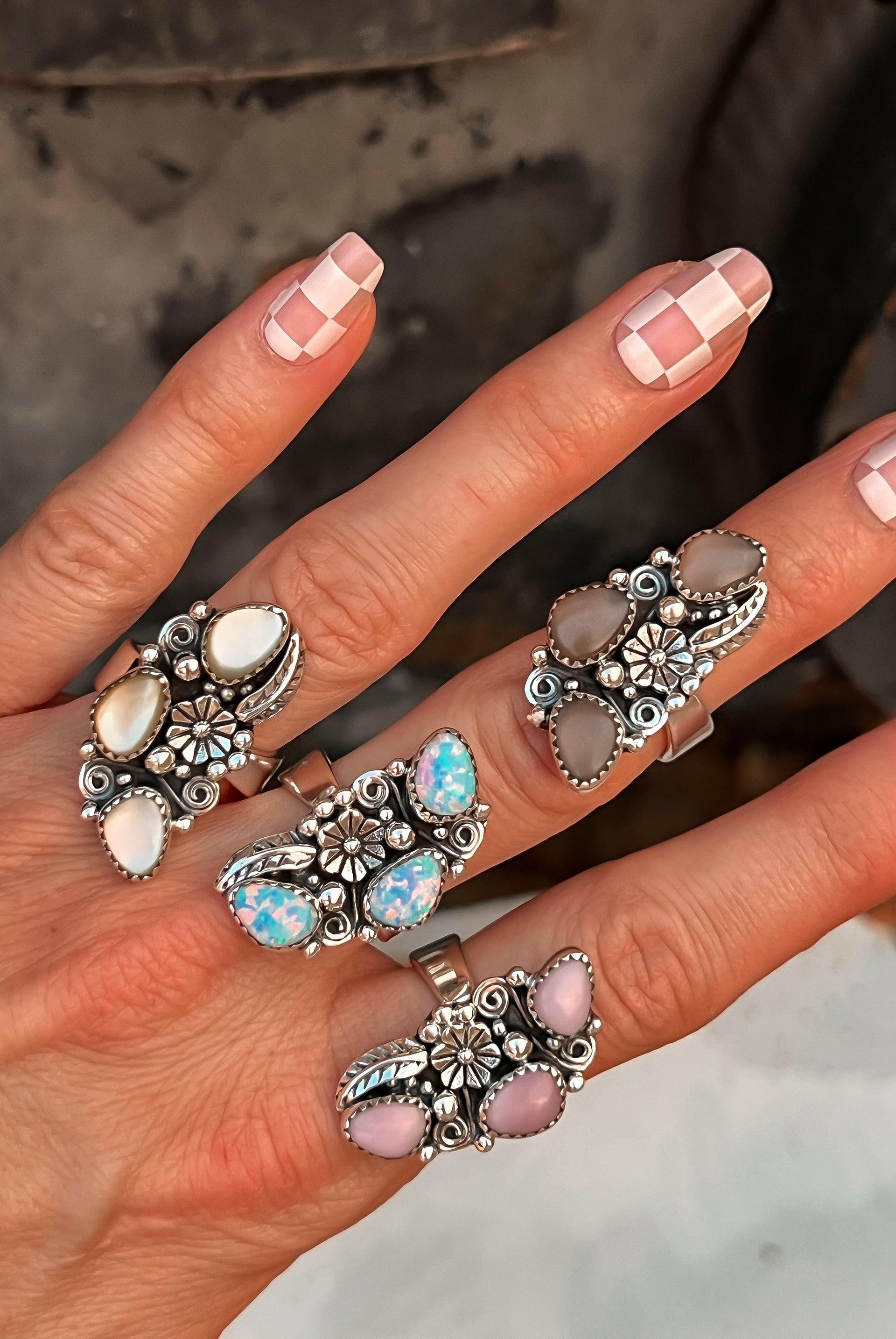 The Henley Triple Stone Flower Ring MADE TO ORDER-Cluster Rings-Krush Kandy, Women's Online Fashion Boutique Located in Phoenix, Arizona (Scottsdale Area)