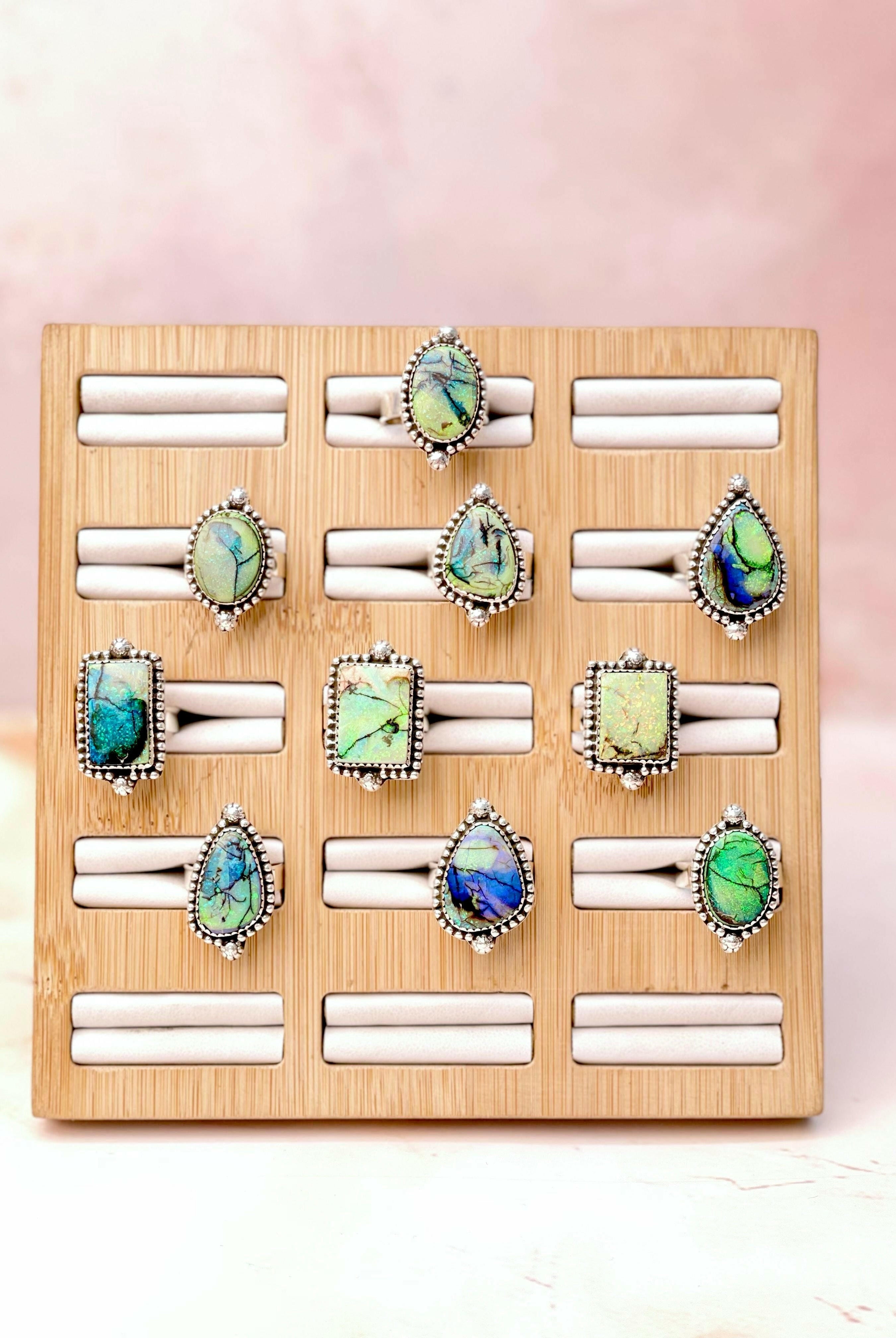 Sterling Opal Slab Rings-Rings-Krush Kandy, Women's Online Fashion Boutique Located in Phoenix, Arizona (Scottsdale Area)