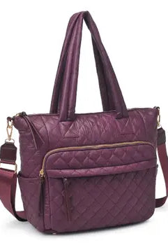 Jayna Quilted Nylon Tote-Purses & Bags-Krush Kandy, Women's Online Fashion Boutique Located in Phoenix, Arizona (Scottsdale Area)