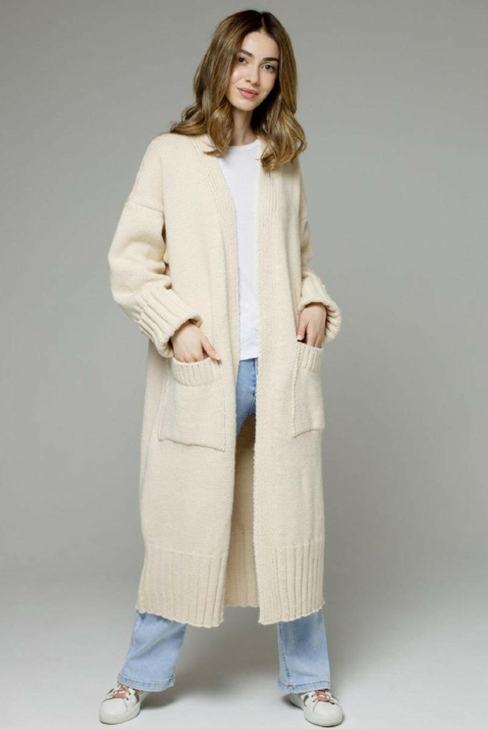 Pocketed Open Front Dropped Shoulder Cardigan-Krush Kandy, Women's Online Fashion Boutique Located in Phoenix, Arizona (Scottsdale Area)