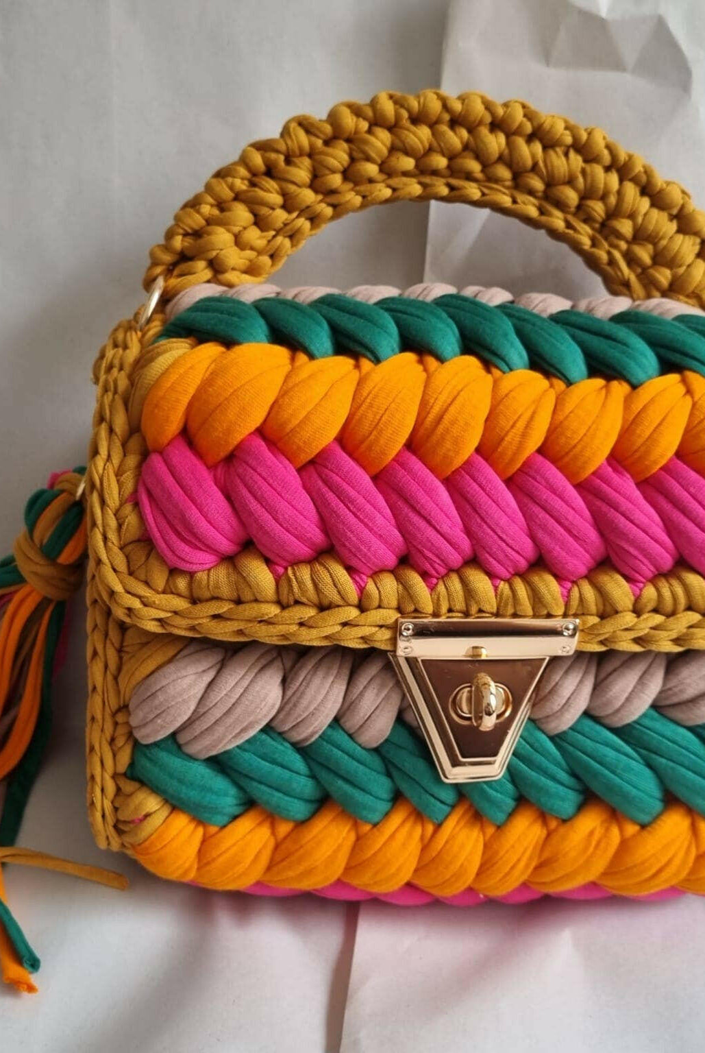 Arizona Sunsets Handmade Crochet Purse-handbags-Krush Kandy, Women's Online Fashion Boutique Located in Phoenix, Arizona (Scottsdale Area)