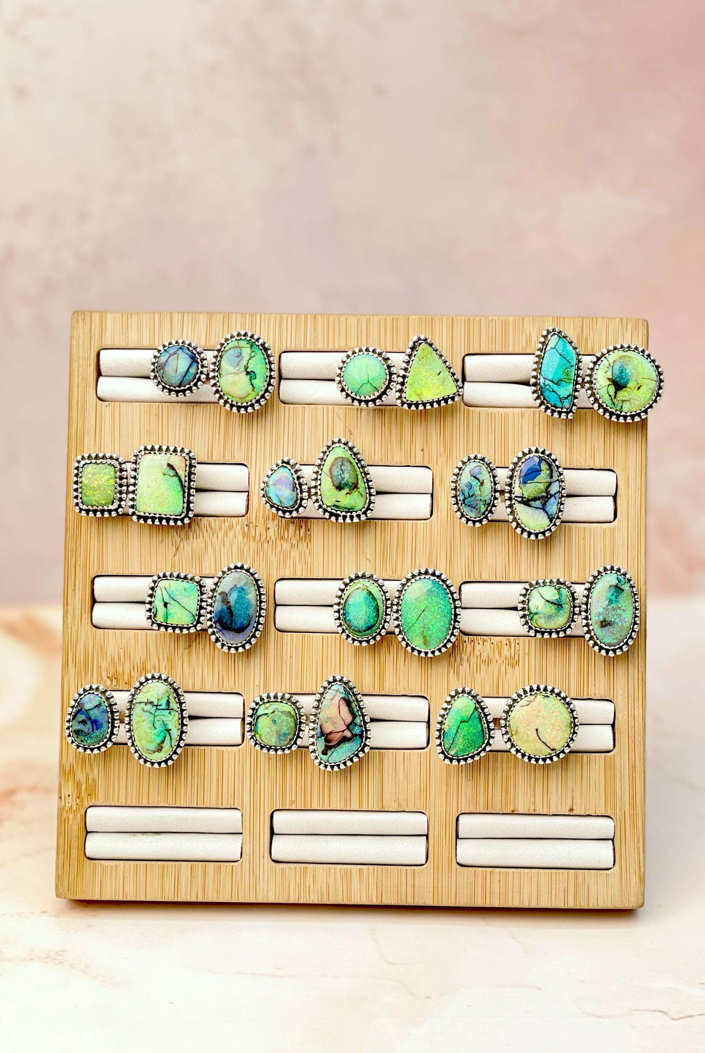 Sterling Opal Floating Rings-Rings-Krush Kandy, Women's Online Fashion Boutique Located in Phoenix, Arizona (Scottsdale Area)