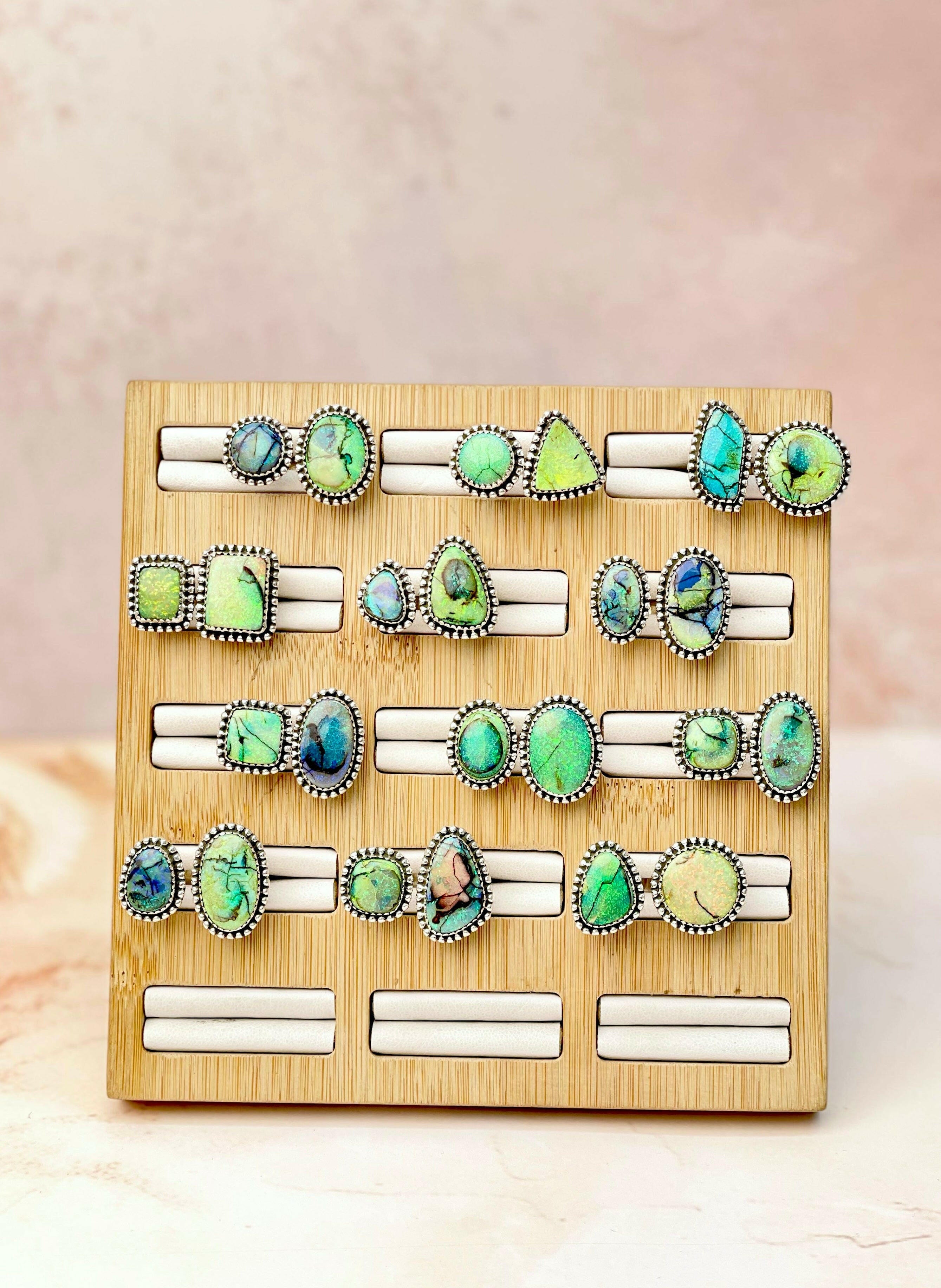 Sterling Opal Floating Rings-Rings-Krush Kandy, Women's Online Fashion Boutique Located in Phoenix, Arizona (Scottsdale Area)