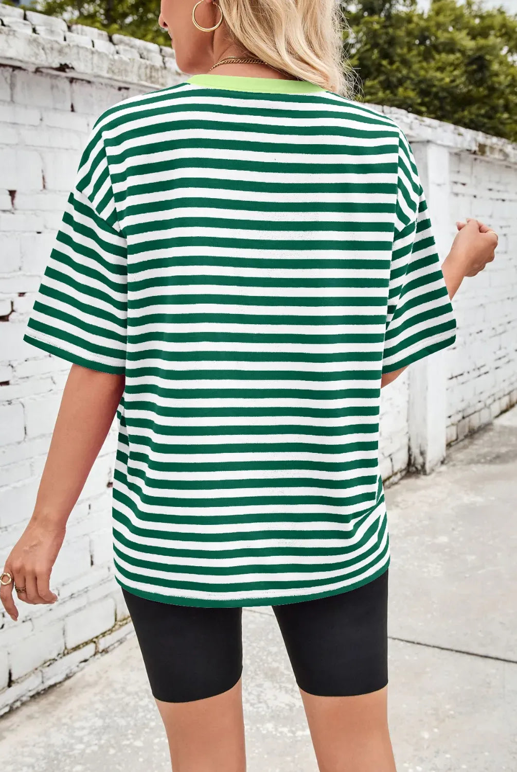 Neon Pop Stripe Oversized Tee-Tops-Krush Kandy, Women's Online Fashion Boutique Located in Phoenix, Arizona (Scottsdale Area)