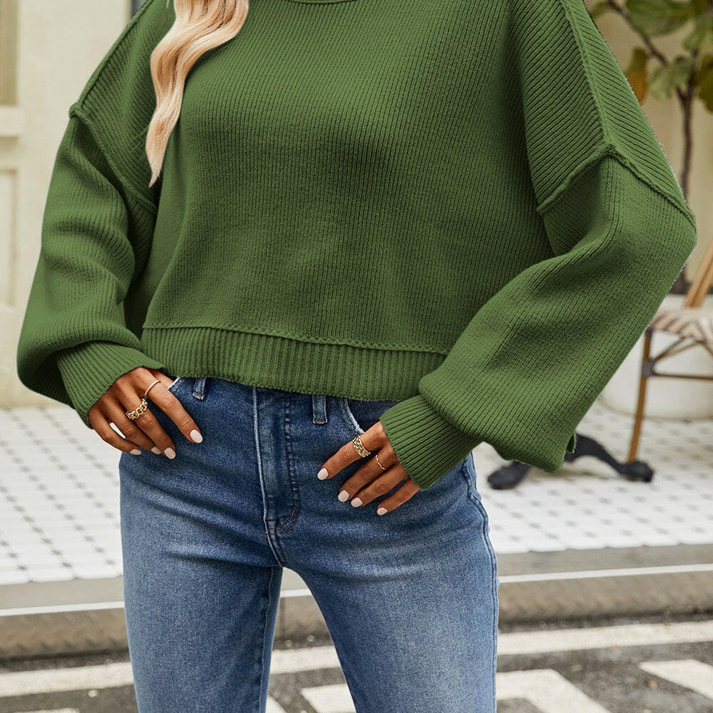 Round Neck Dropped Shoulder Sweater-Krush Kandy, Women's Online Fashion Boutique Located in Phoenix, Arizona (Scottsdale Area)