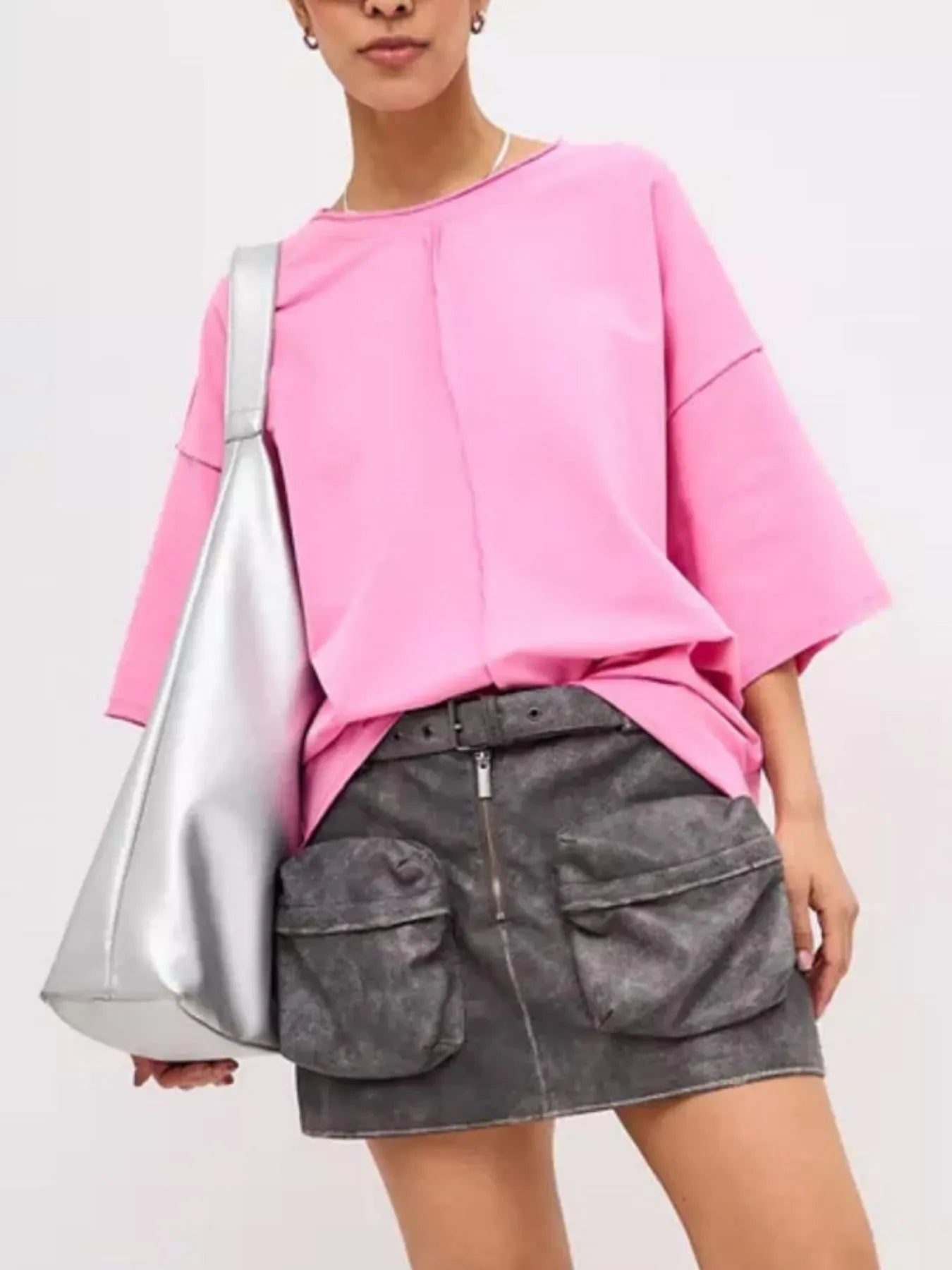 Round Neck Half Sleeve T-Shirt-Krush Kandy, Women's Online Fashion Boutique Located in Phoenix, Arizona (Scottsdale Area)