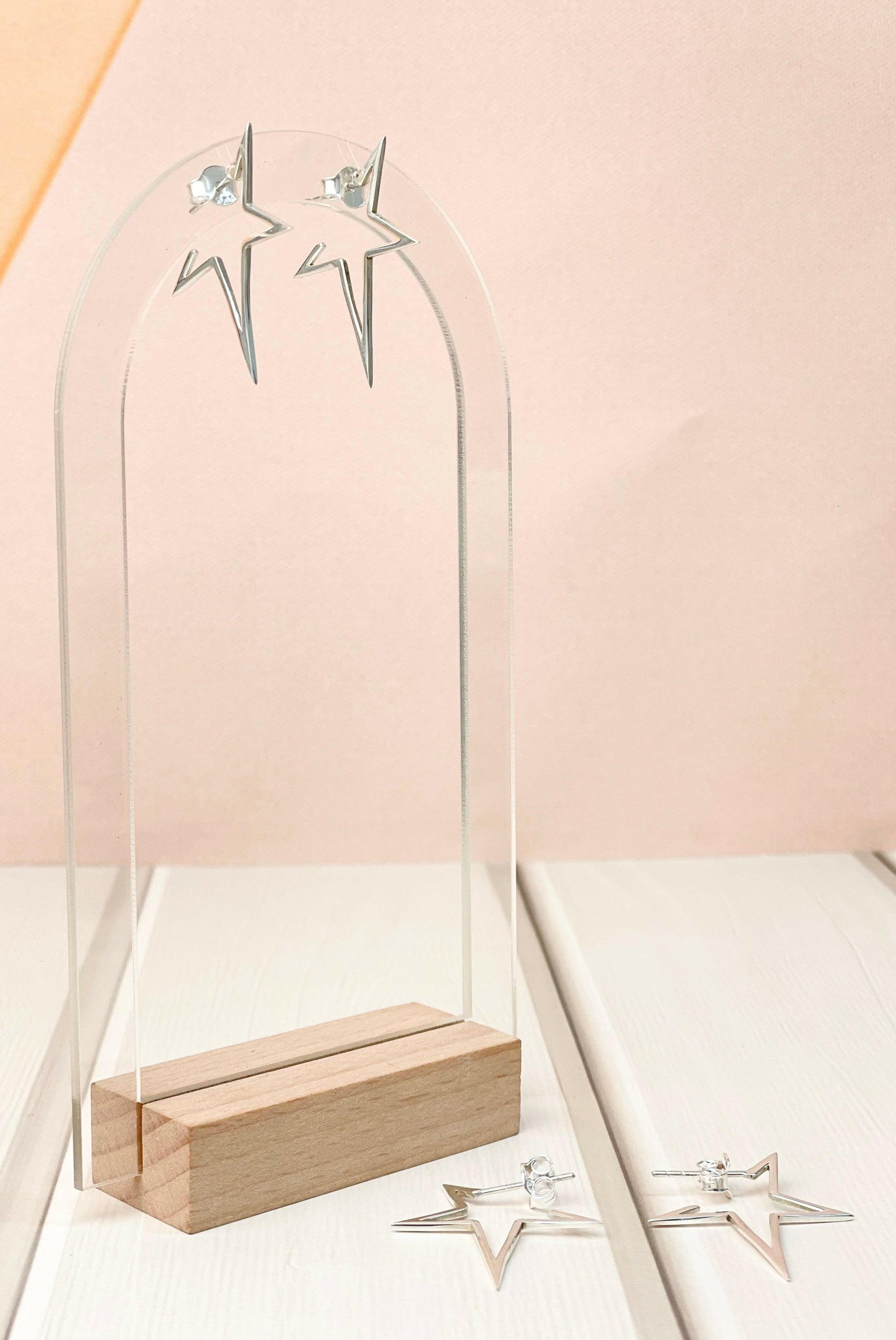 Twilight Silver Star Earrings-Earrings-Krush Kandy, Women's Online Fashion Boutique Located in Phoenix, Arizona (Scottsdale Area)