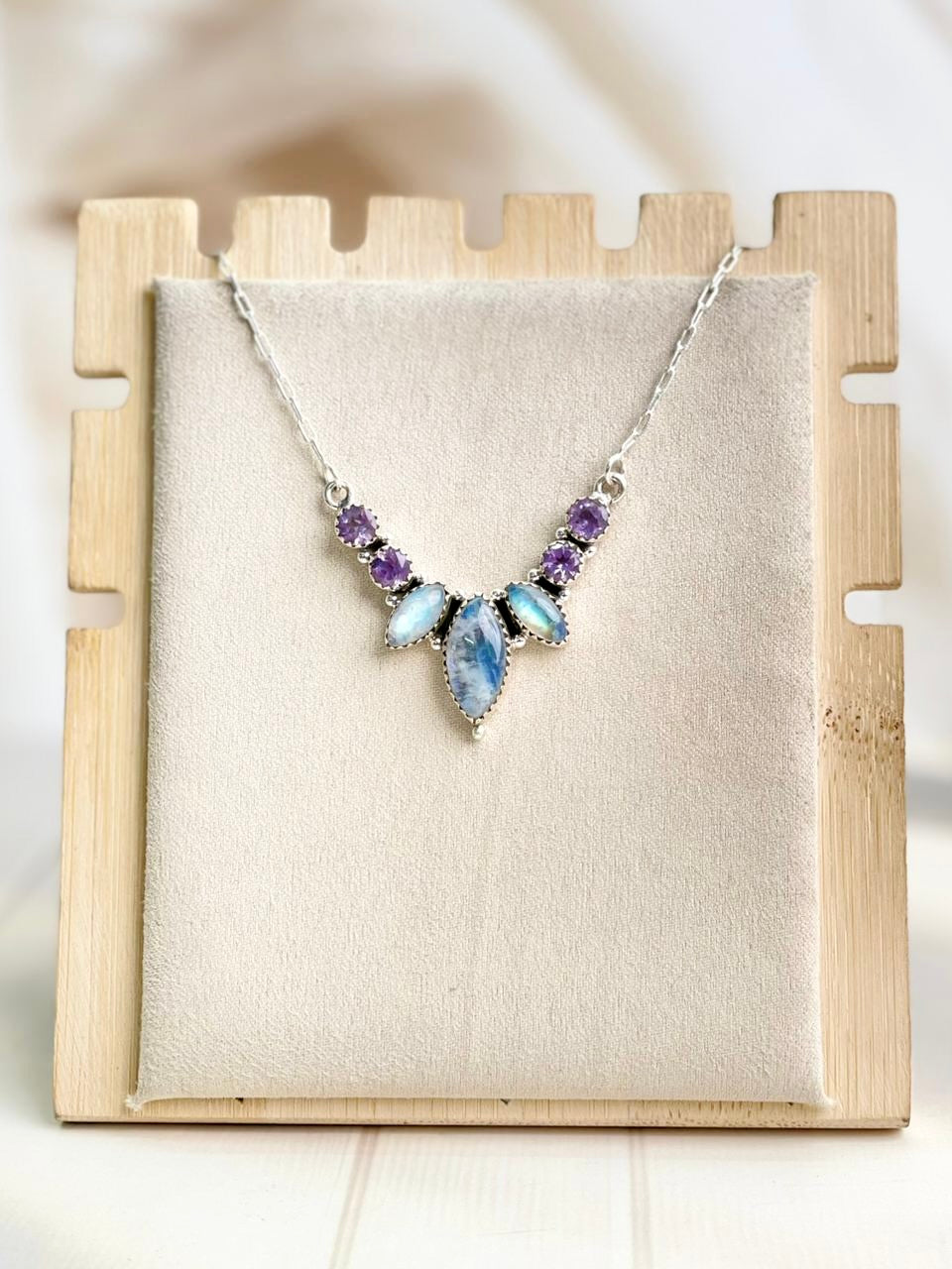 Celestial Spring Moonstone Petals Necklace-Necklaces-Krush Kandy, Women's Online Fashion Boutique Located in Phoenix, Arizona (Scottsdale Area)