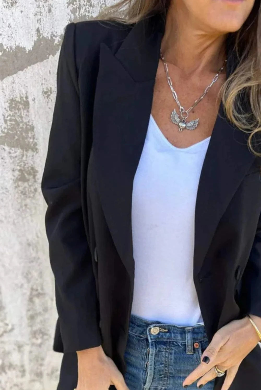 Full Size Collared Neck Long Sleeve Blazer-Blazers-Krush Kandy, Women's Online Fashion Boutique Located in Phoenix, Arizona (Scottsdale Area)