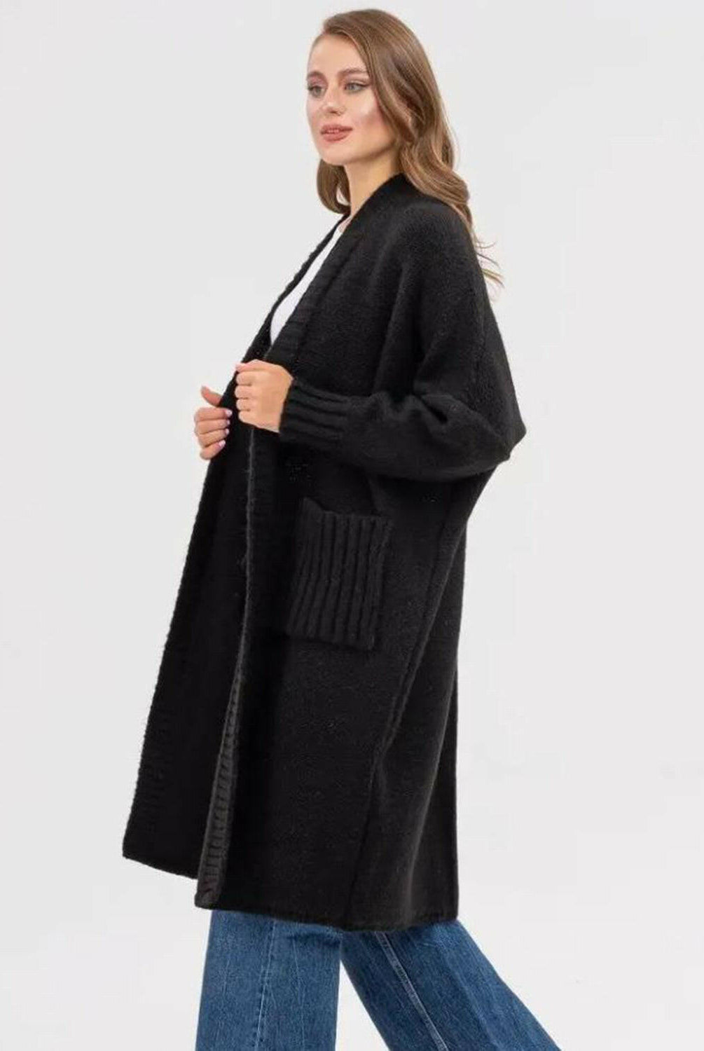 Pocketed Open Front Long Sleeve Longline Cardigan-Krush Kandy, Women's Online Fashion Boutique Located in Phoenix, Arizona (Scottsdale Area)