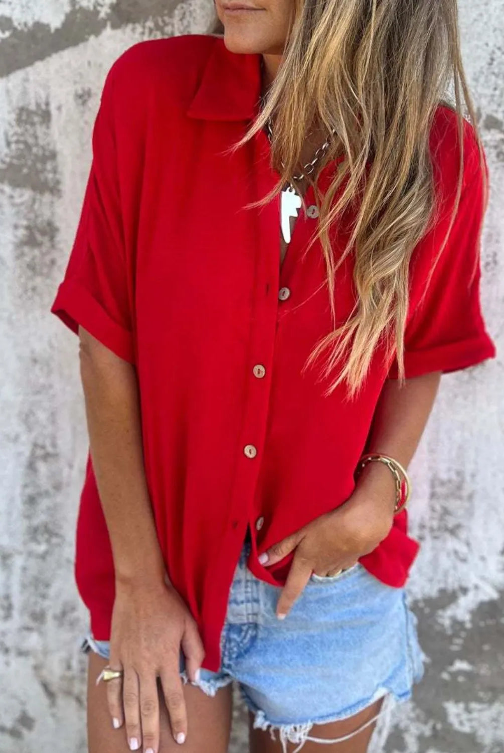 The Everyday Pop Button-Down Shirt-Krush Kandy, Women's Online Fashion Boutique Located in Phoenix, Arizona (Scottsdale Area)