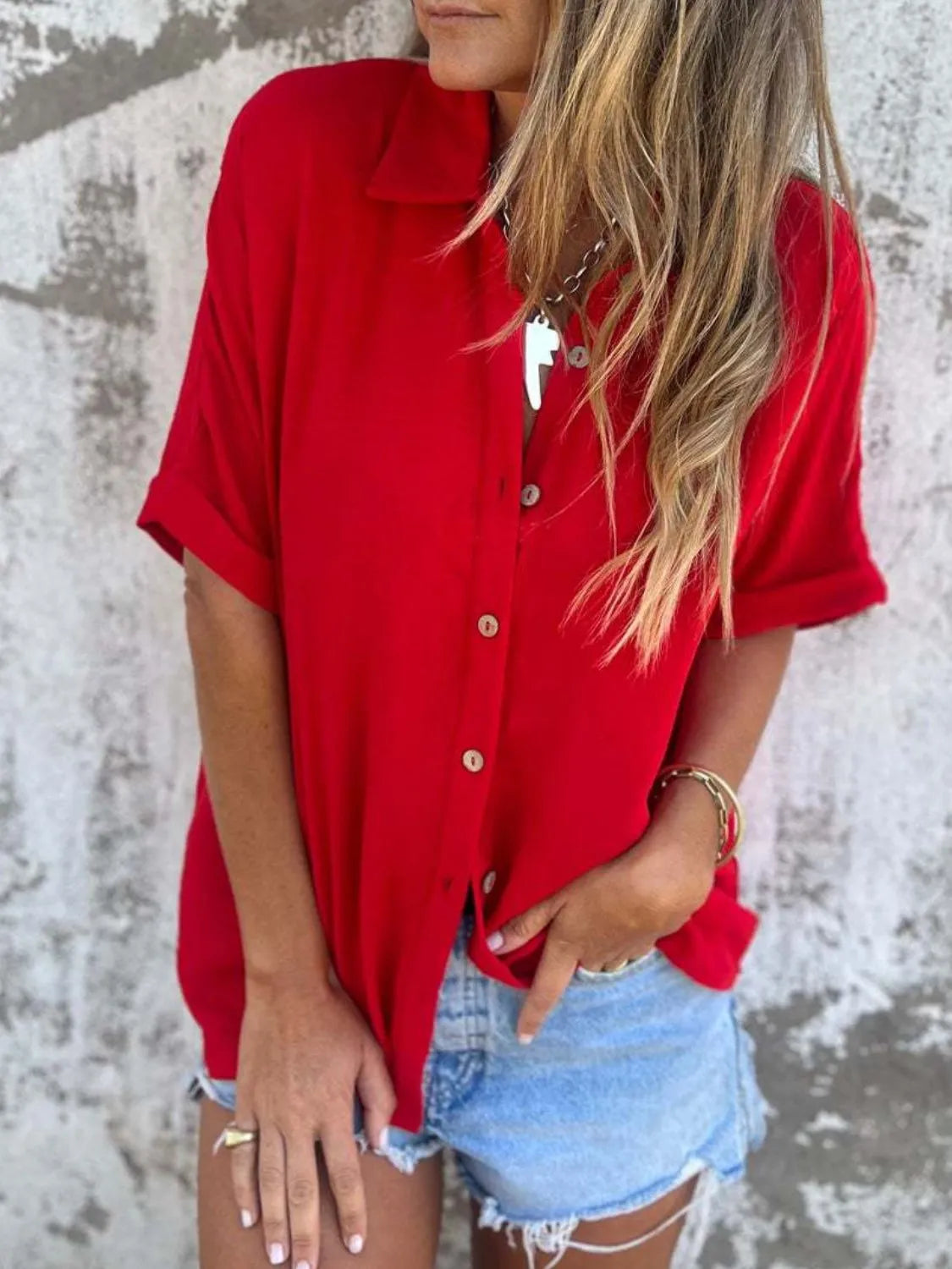The Everyday Pop Button-Down Shirt-Krush Kandy, Women's Online Fashion Boutique Located in Phoenix, Arizona (Scottsdale Area)