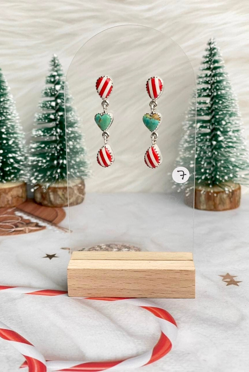 Holly Jolly Red & White Christmas Earrings-Earrings-Krush Kandy, Women's Online Fashion Boutique Located in Phoenix, Arizona (Scottsdale Area)