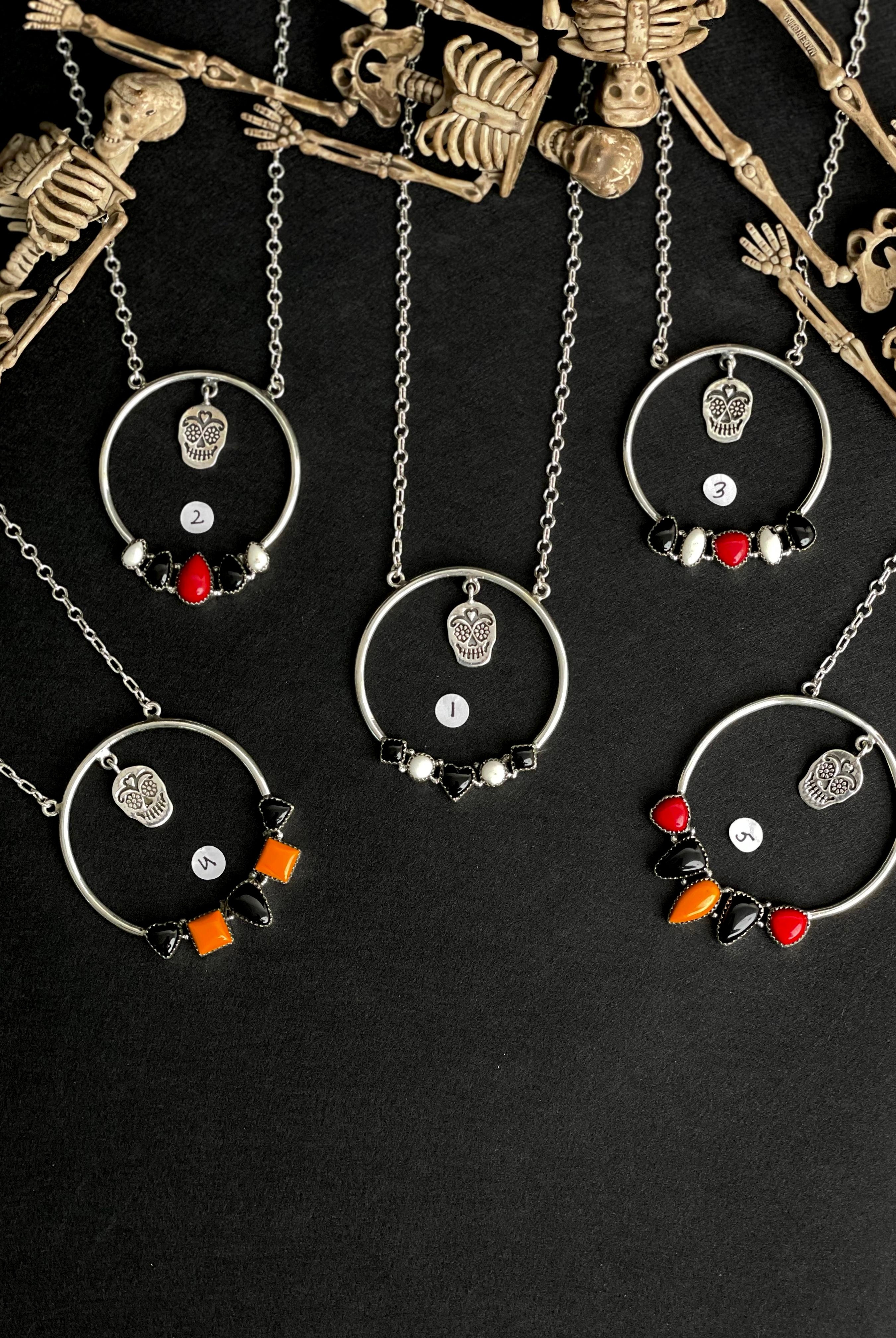 Never Ending Story Sugar Skull Necklaces-Necklaces-Krush Kandy, Women's Online Fashion Boutique Located in Phoenix, Arizona (Scottsdale Area)