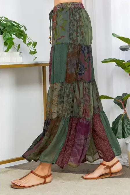 Boho Flared Patchwork Pants-Pants-Krush Kandy, Women's Online Fashion Boutique Located in Phoenix, Arizona (Scottsdale Area)