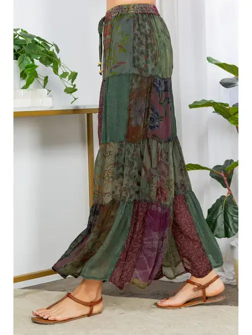 Boho Flared Patchwork Pants-Pants-Krush Kandy, Women's Online Fashion Boutique Located in Phoenix, Arizona (Scottsdale Area)