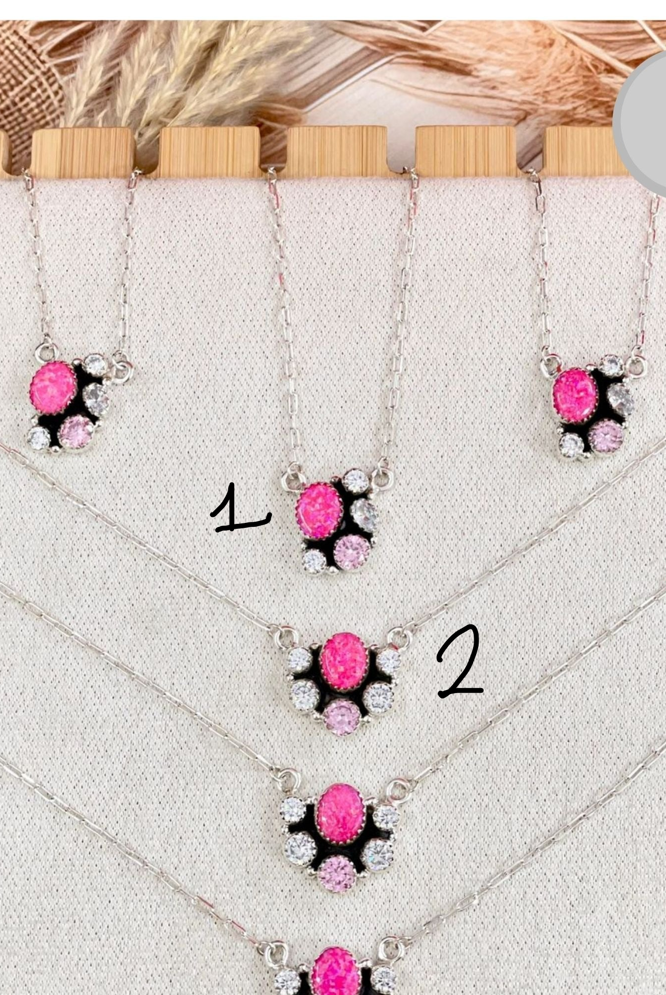 Neon Pink Opal & Crystal Necklace-Chain Necklaces-Krush Kandy, Women's Online Fashion Boutique Located in Phoenix, Arizona (Scottsdale Area)