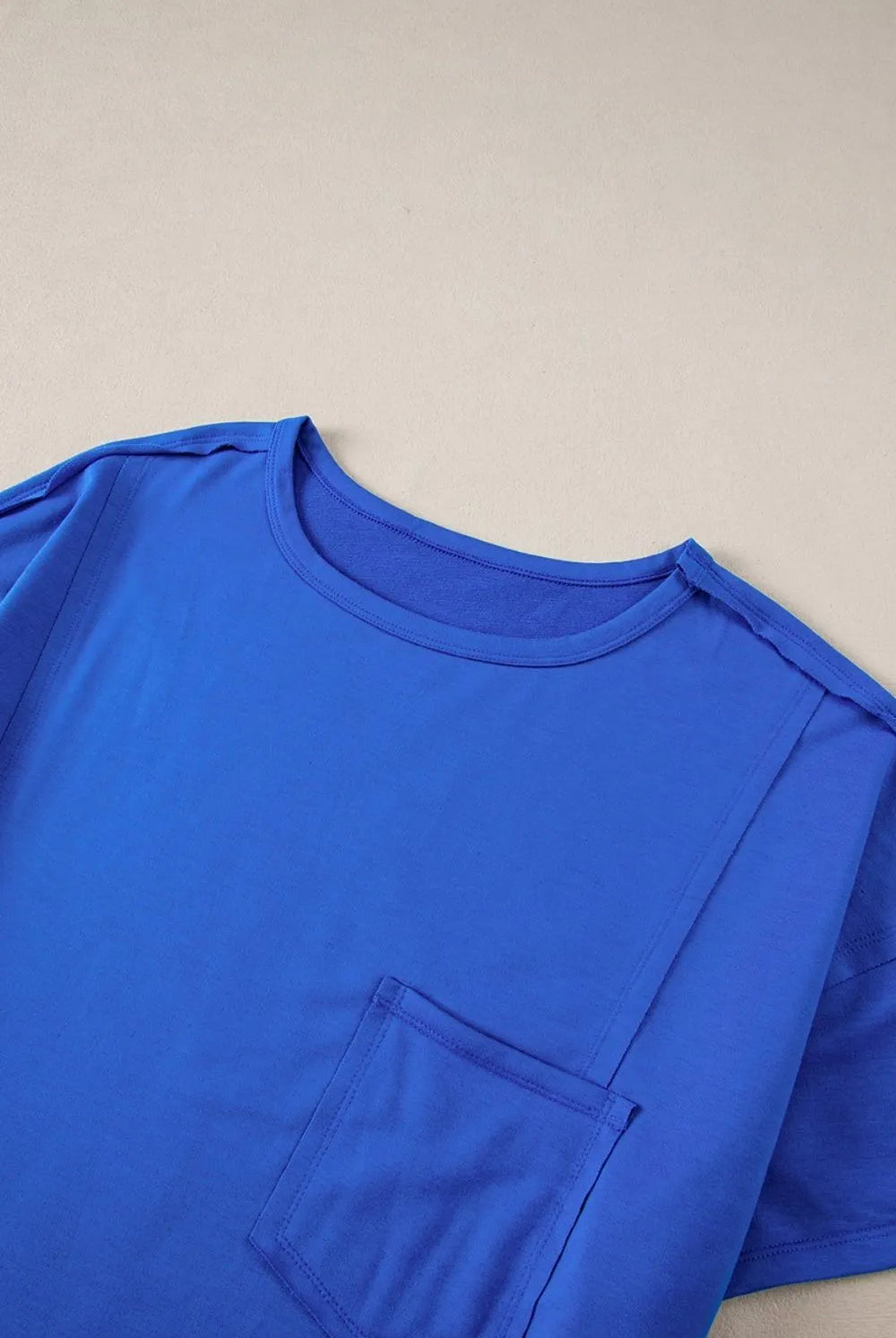 Patched Pocket Exposed Seam Oversize T-shirt-Tops-Krush Kandy, Women's Online Fashion Boutique Located in Phoenix, Arizona (Scottsdale Area)