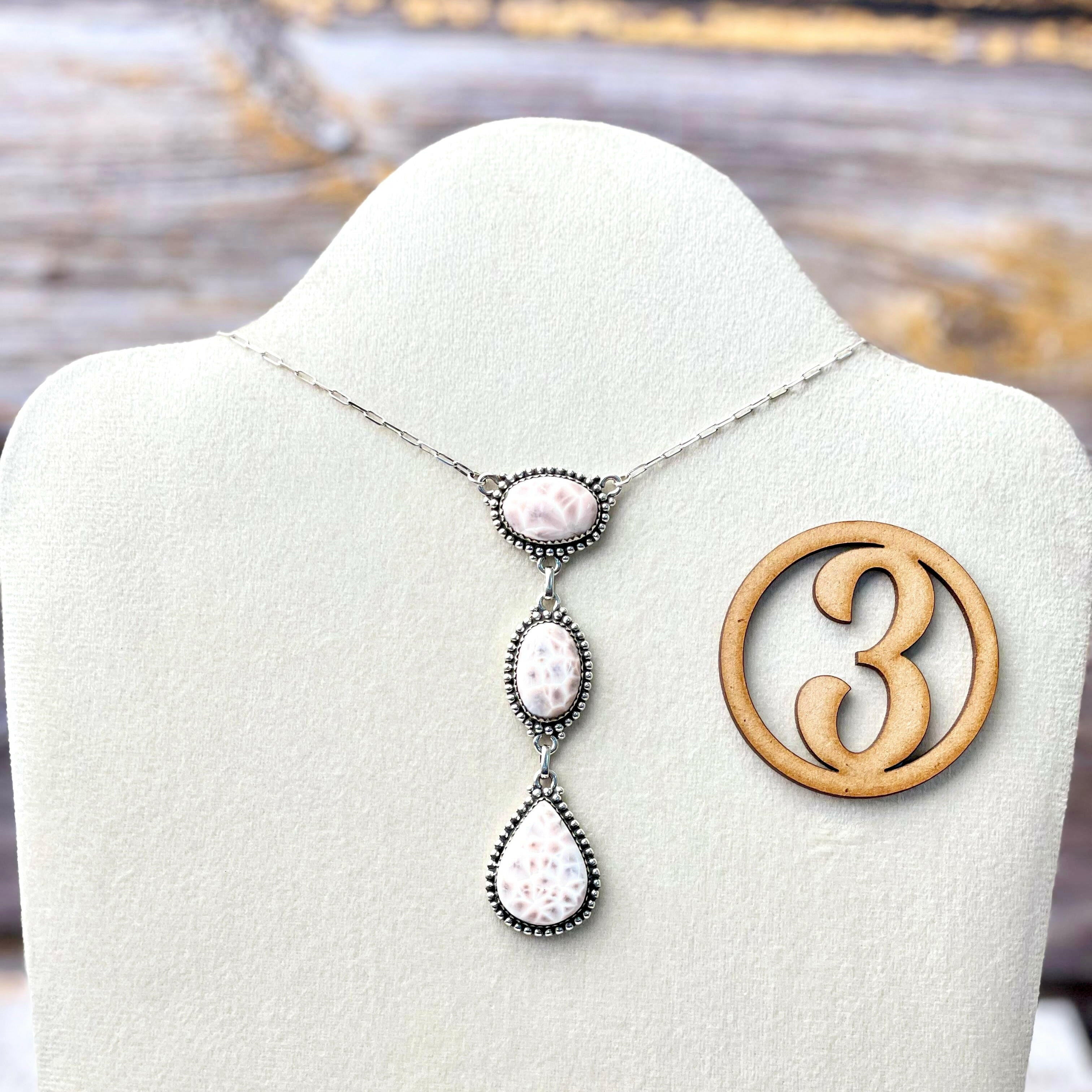 Pink Larimar Drop Necklace-Necklaces-Krush Kandy, Women's Online Fashion Boutique Located in Phoenix, Arizona (Scottsdale Area)