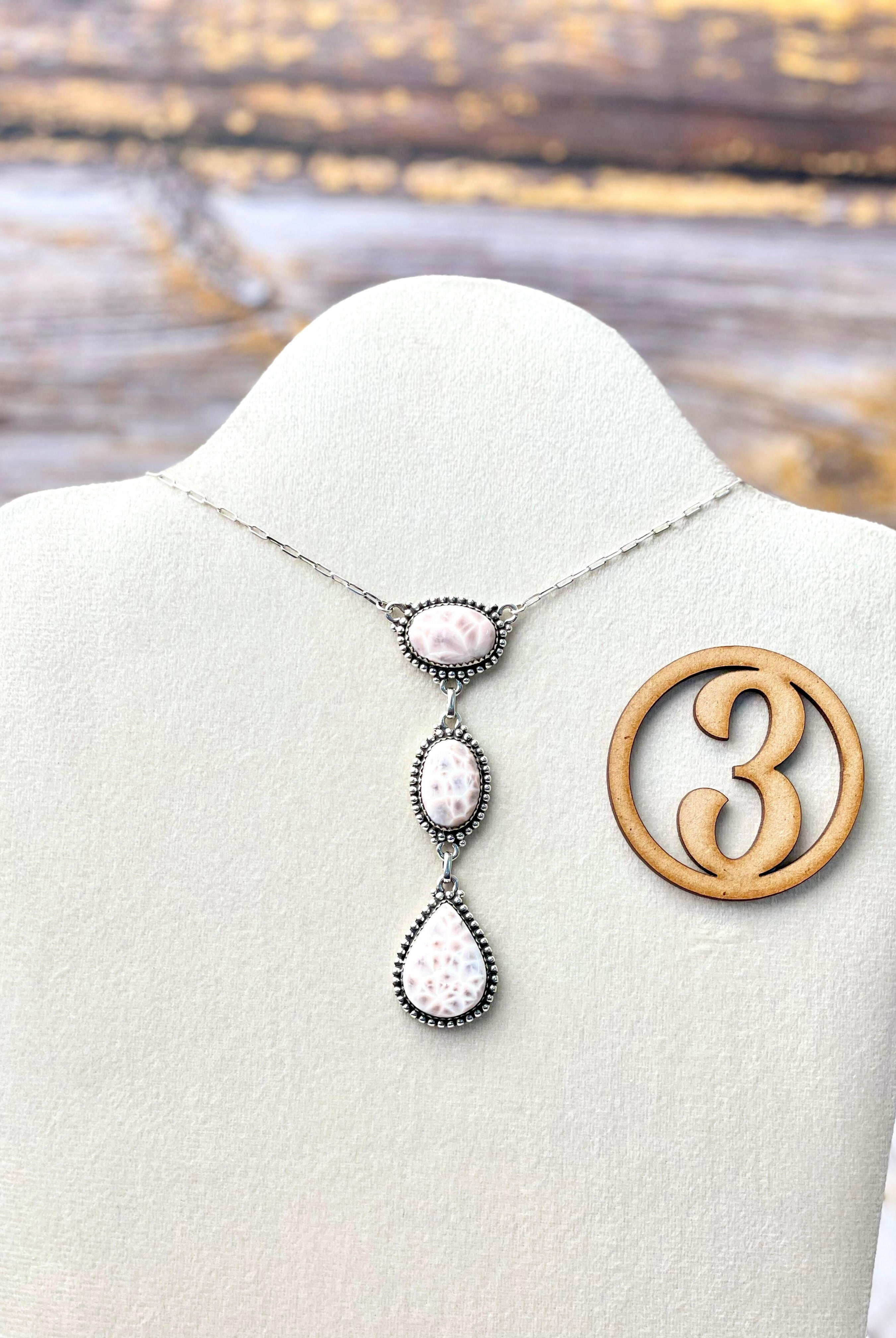 Pink Larimar Drop Necklace-Necklaces-Krush Kandy, Women's Online Fashion Boutique Located in Phoenix, Arizona (Scottsdale Area)