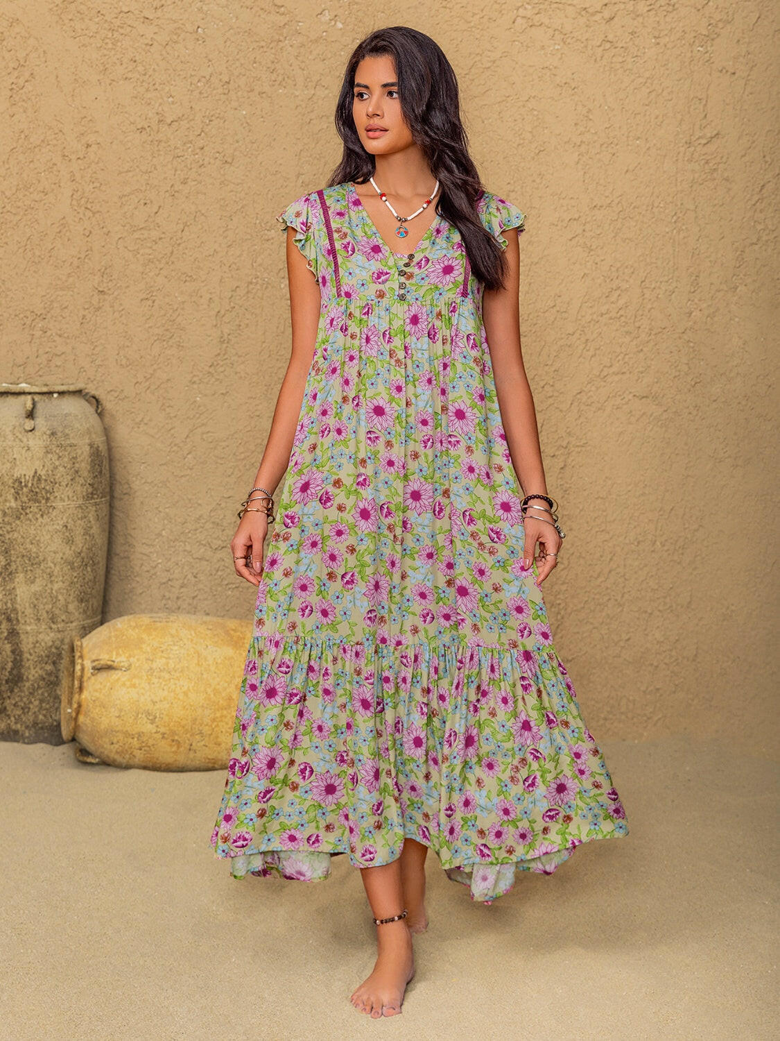 Wildflower Breeze Maxi Dress-Dresses-Krush Kandy, Women's Online Fashion Boutique Located in Phoenix, Arizona (Scottsdale Area)
