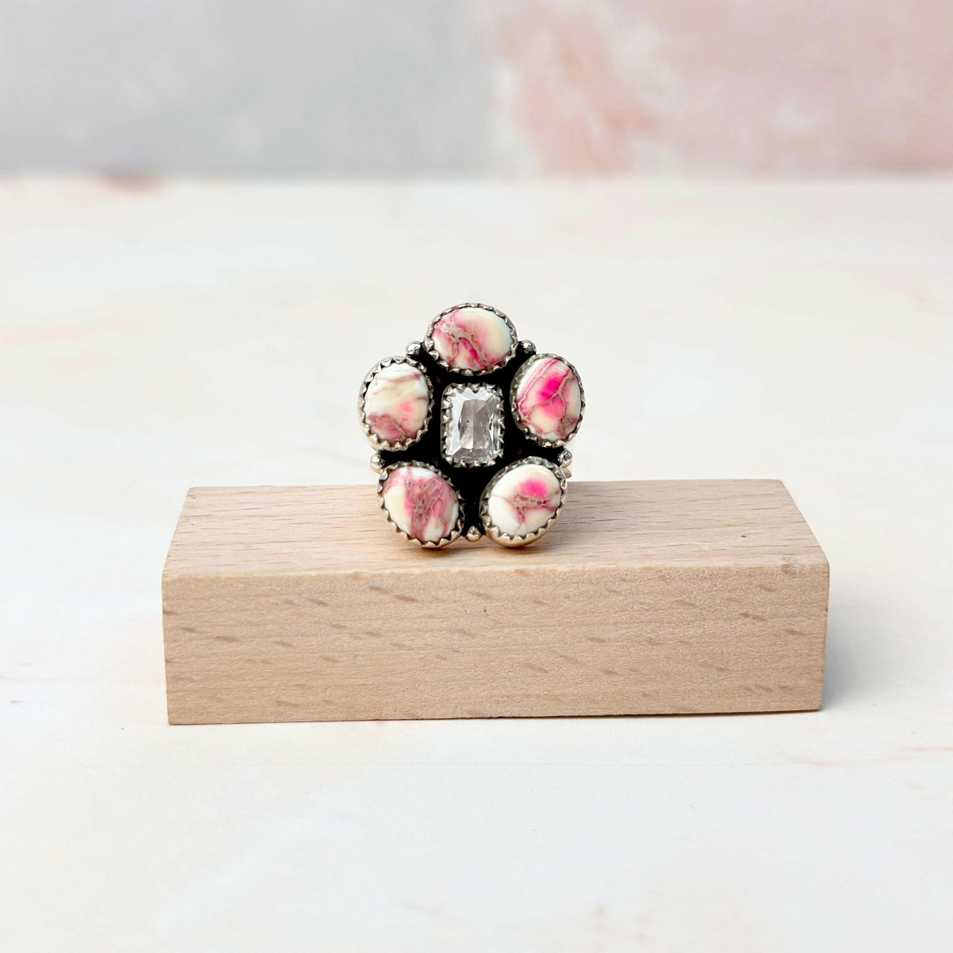 Desert Jasper Dainty Flower CZ Rings-Rings-Krush Kandy, Women's Online Fashion Boutique Located in Phoenix, Arizona (Scottsdale Area)