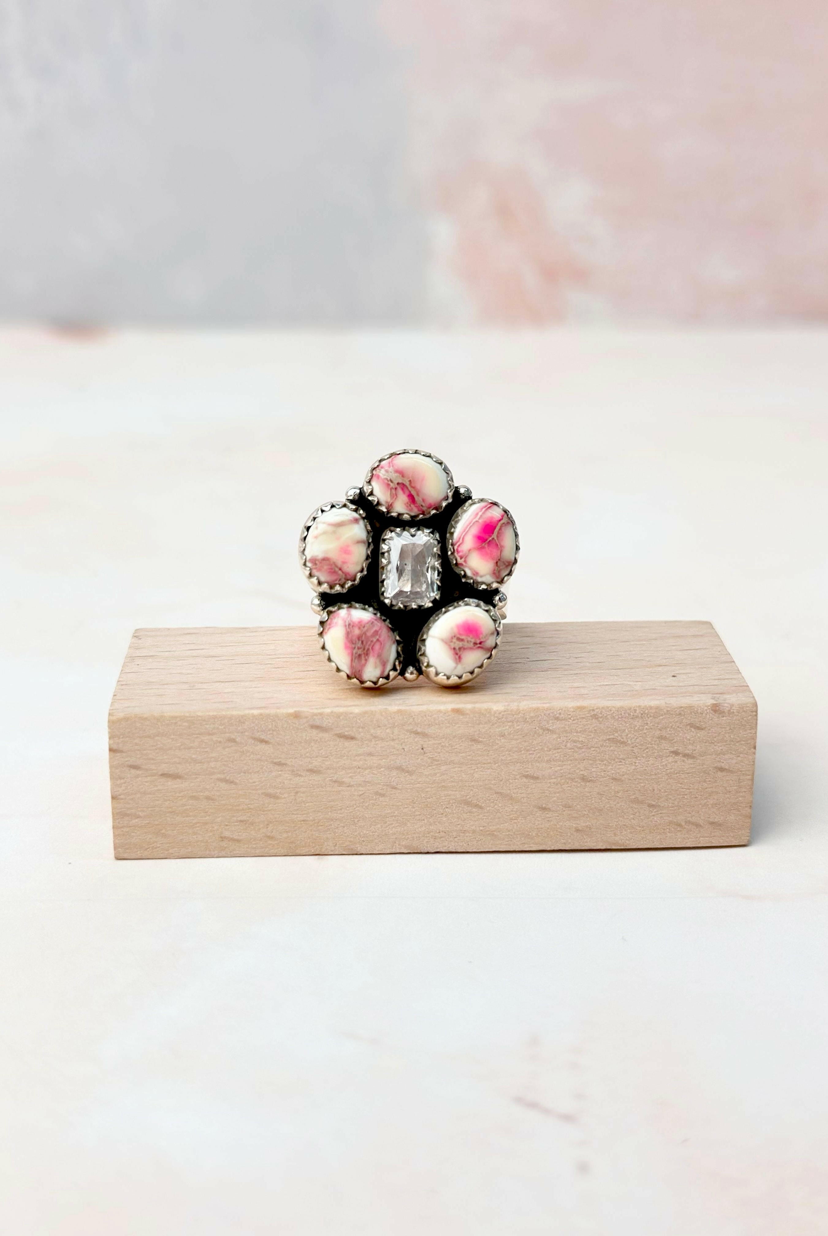 Desert Jasper Dainty Flower CZ Rings-Rings-Krush Kandy, Women's Online Fashion Boutique Located in Phoenix, Arizona (Scottsdale Area)