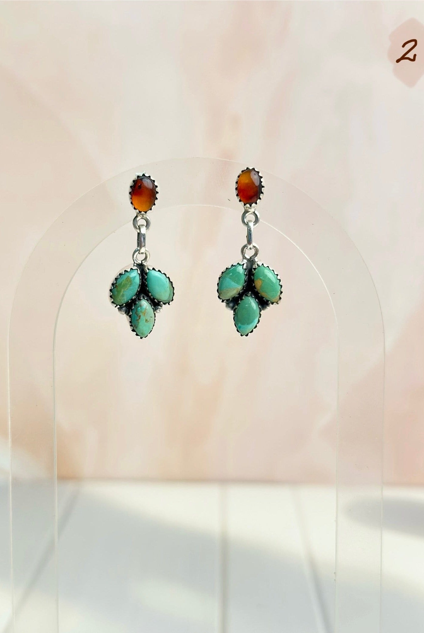 Amber, Turquoise & Crystals Mixed Earrings-Earrings-Krush Kandy, Women's Online Fashion Boutique Located in Phoenix, Arizona (Scottsdale Area)