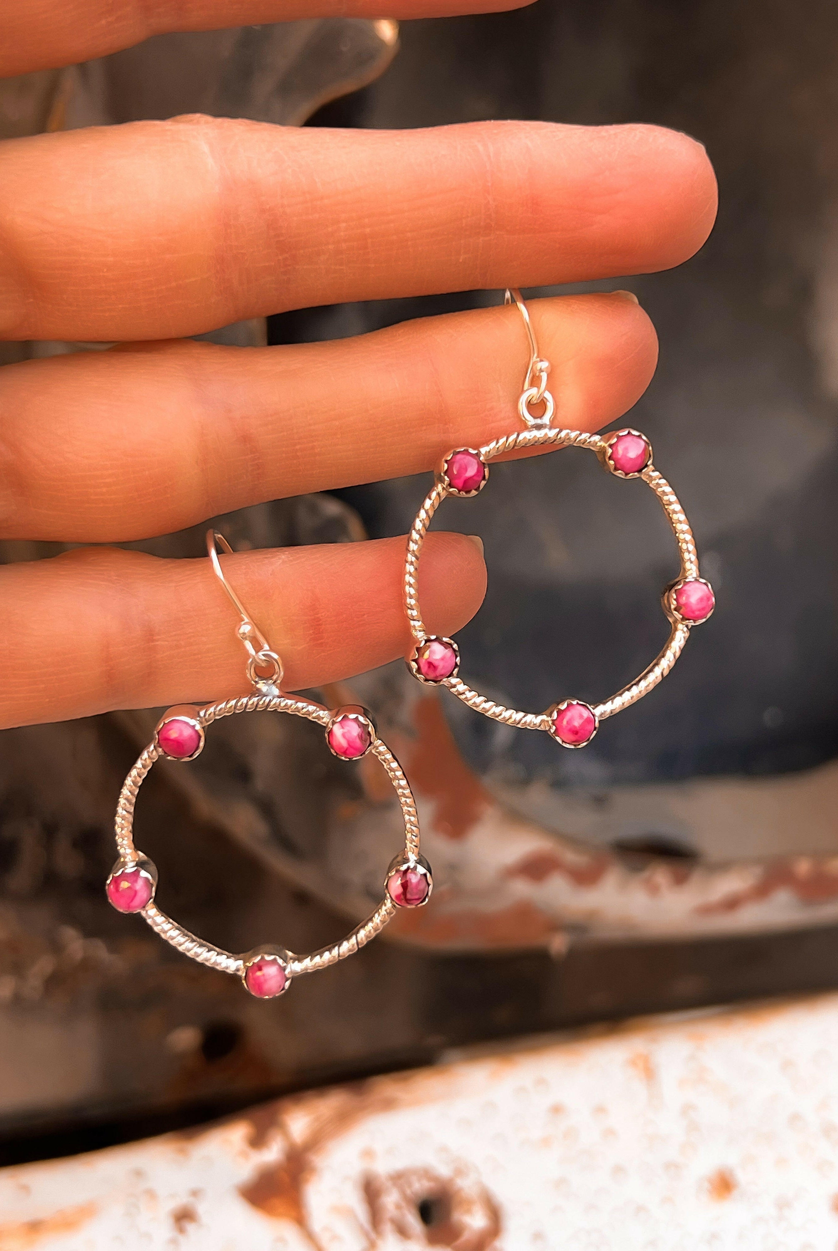 Twisted Rope Stone Hoop Earrings-Hoop Earrings-Krush Kandy, Women's Online Fashion Boutique Located in Phoenix, Arizona (Scottsdale Area)