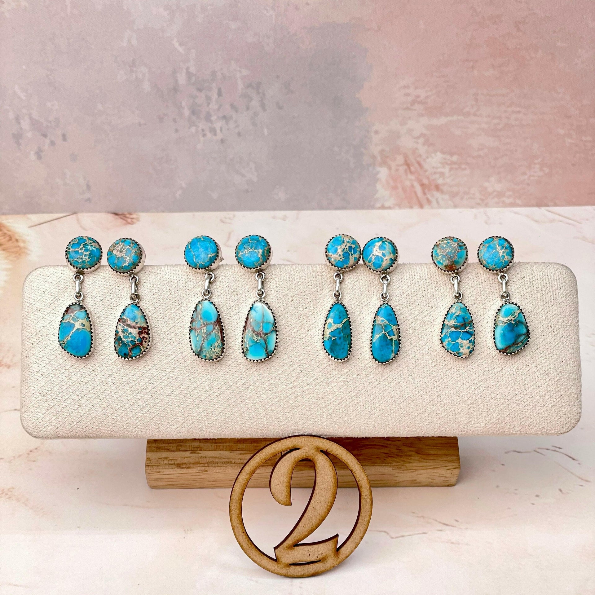 Desert Jasper Blue Slab Earrings-Earrings-Krush Kandy, Women's Online Fashion Boutique Located in Phoenix, Arizona (Scottsdale Area)