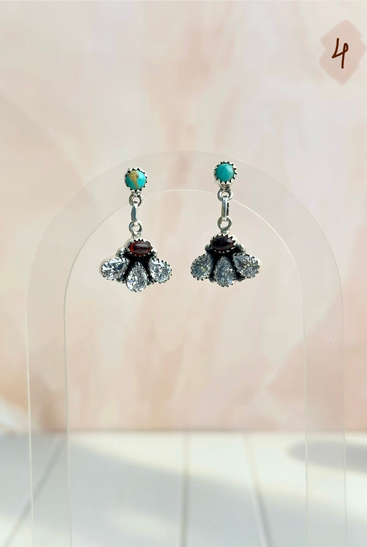 Amber, Turquoise & Crystals Mixed Earrings-Earrings-Krush Kandy, Women's Online Fashion Boutique Located in Phoenix, Arizona (Scottsdale Area)