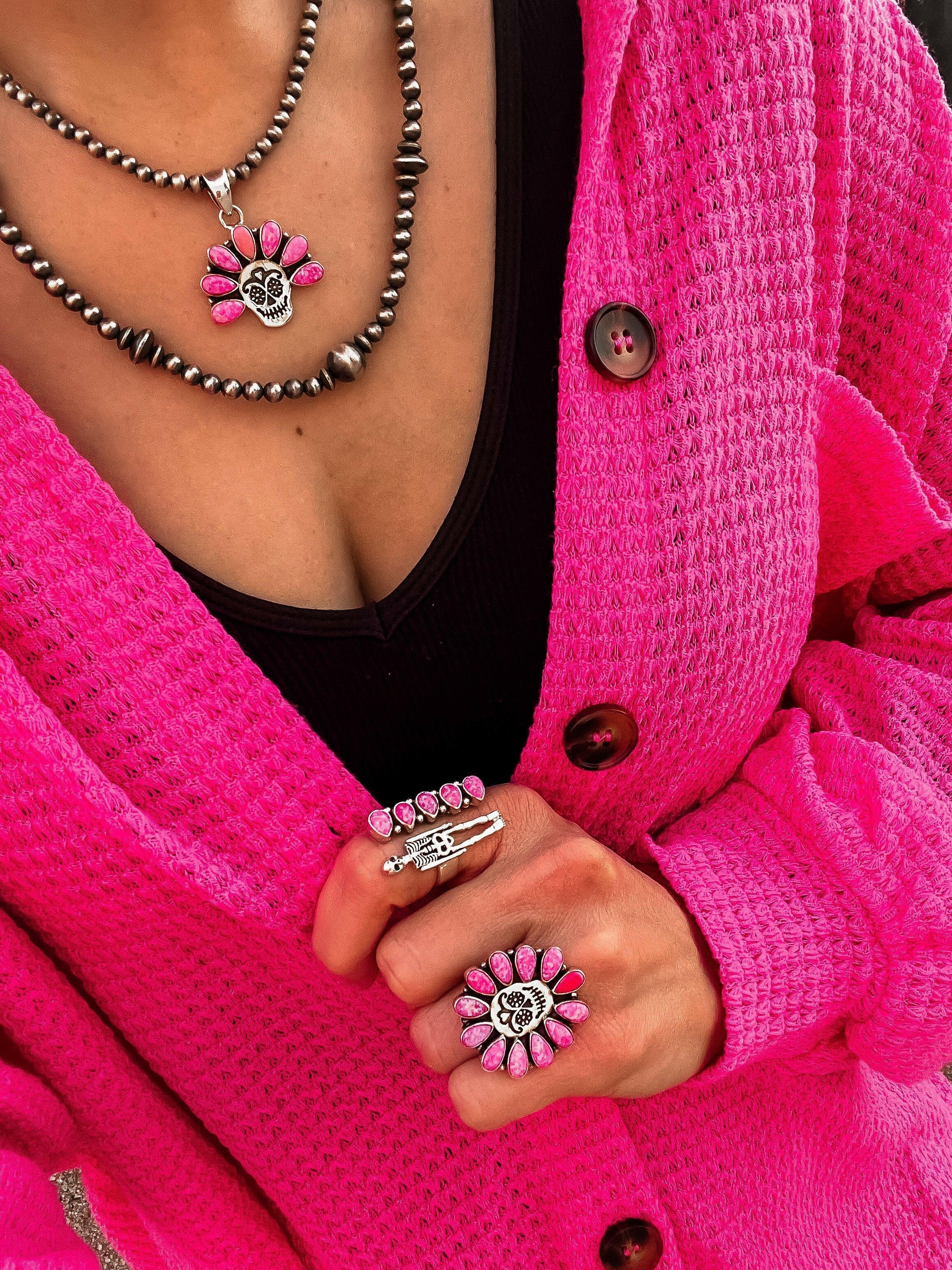 Sugar Skull Pendant & Ring-Cluster Rings-Krush Kandy, Women's Online Fashion Boutique Located in Phoenix, Arizona (Scottsdale Area)