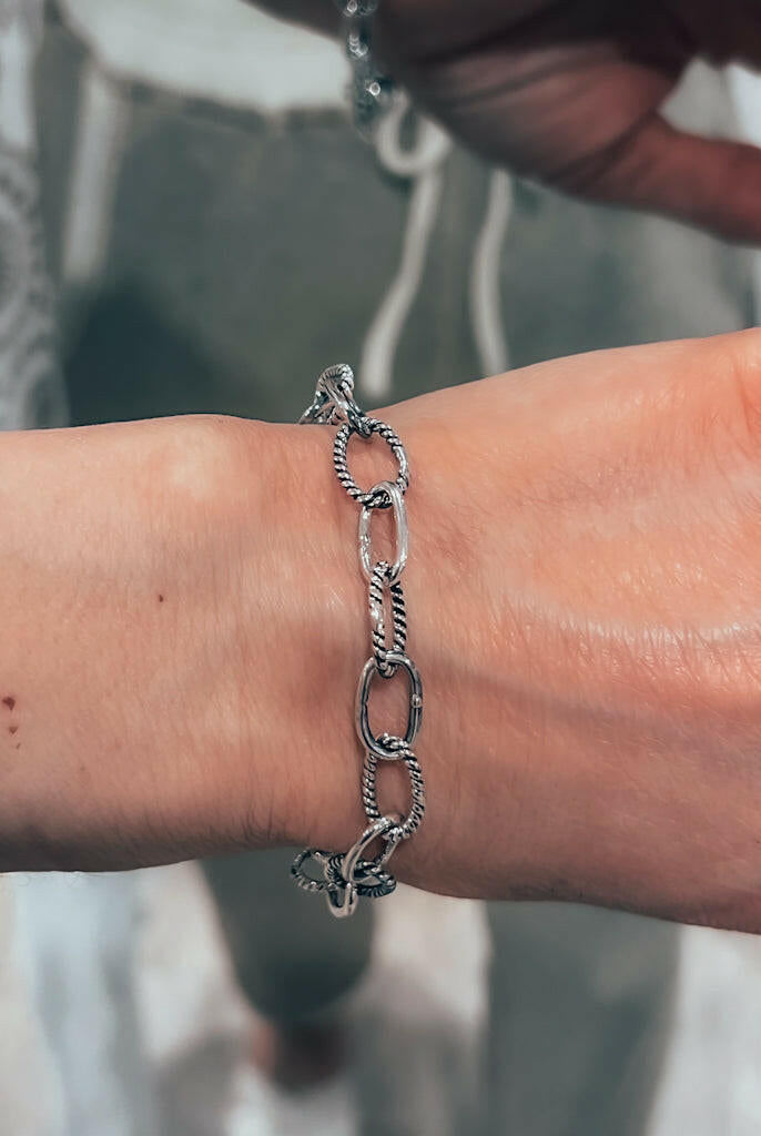 Sterling Silver Duo Chain Necklace & Bracelet-Chain Necklaces-Krush Kandy, Women's Online Fashion Boutique Located in Phoenix, Arizona (Scottsdale Area)