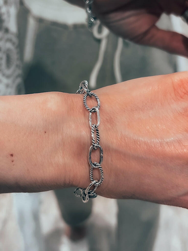 Sterling Silver Duo Chain Necklace & Bracelet-Chain Necklaces-Krush Kandy, Women's Online Fashion Boutique Located in Phoenix, Arizona (Scottsdale Area)