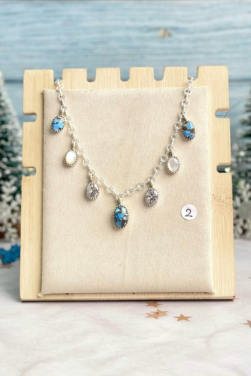 Winter Frost Golden Hills Stone Drops Necklace-Necklaces-Krush Kandy, Women's Online Fashion Boutique Located in Phoenix, Arizona (Scottsdale Area)