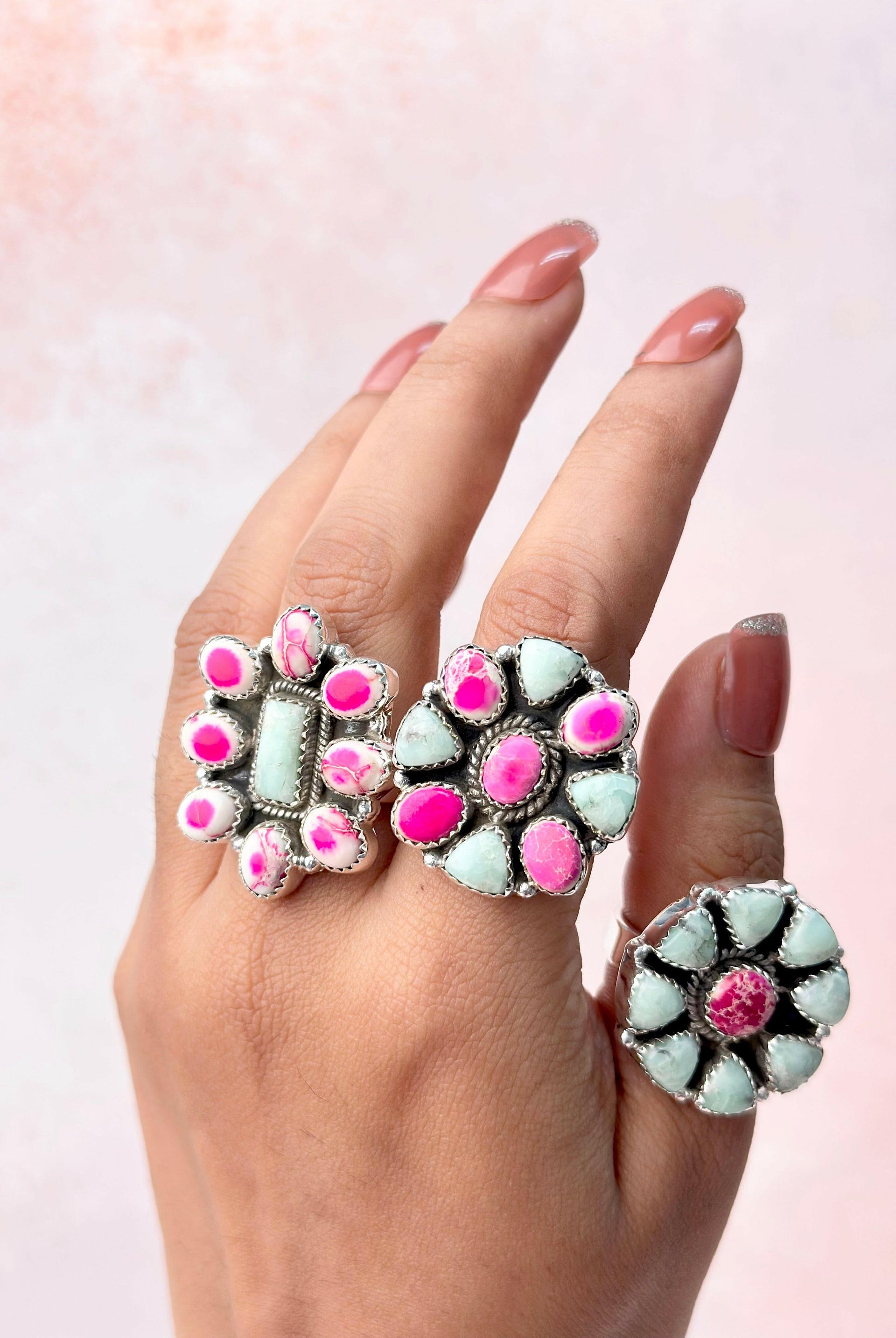 Paloma & Pink Jasper One of a Kind Rings-Rings-Krush Kandy, Women's Online Fashion Boutique Located in Phoenix, Arizona (Scottsdale Area)